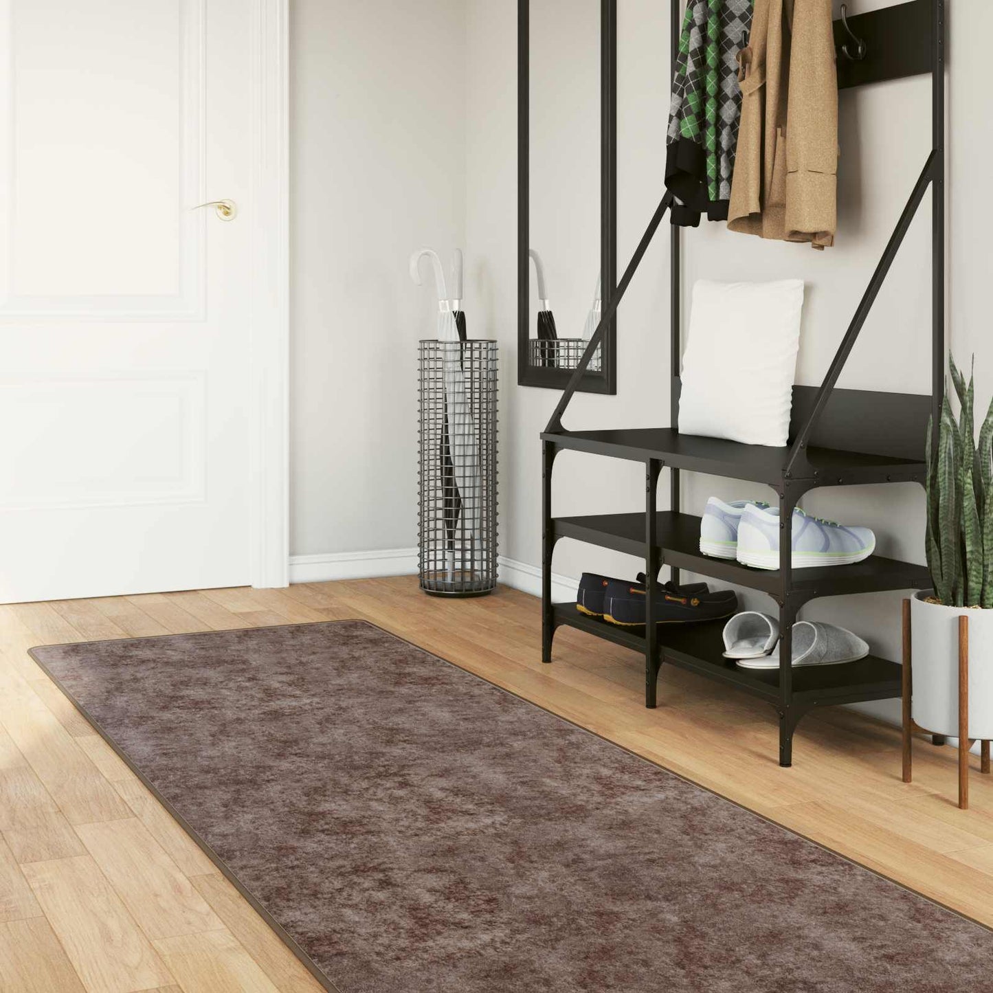 vidaXL Χαλί Runner MARSA Γκρι 80 x 250 cm Πολυέστερ και PVC