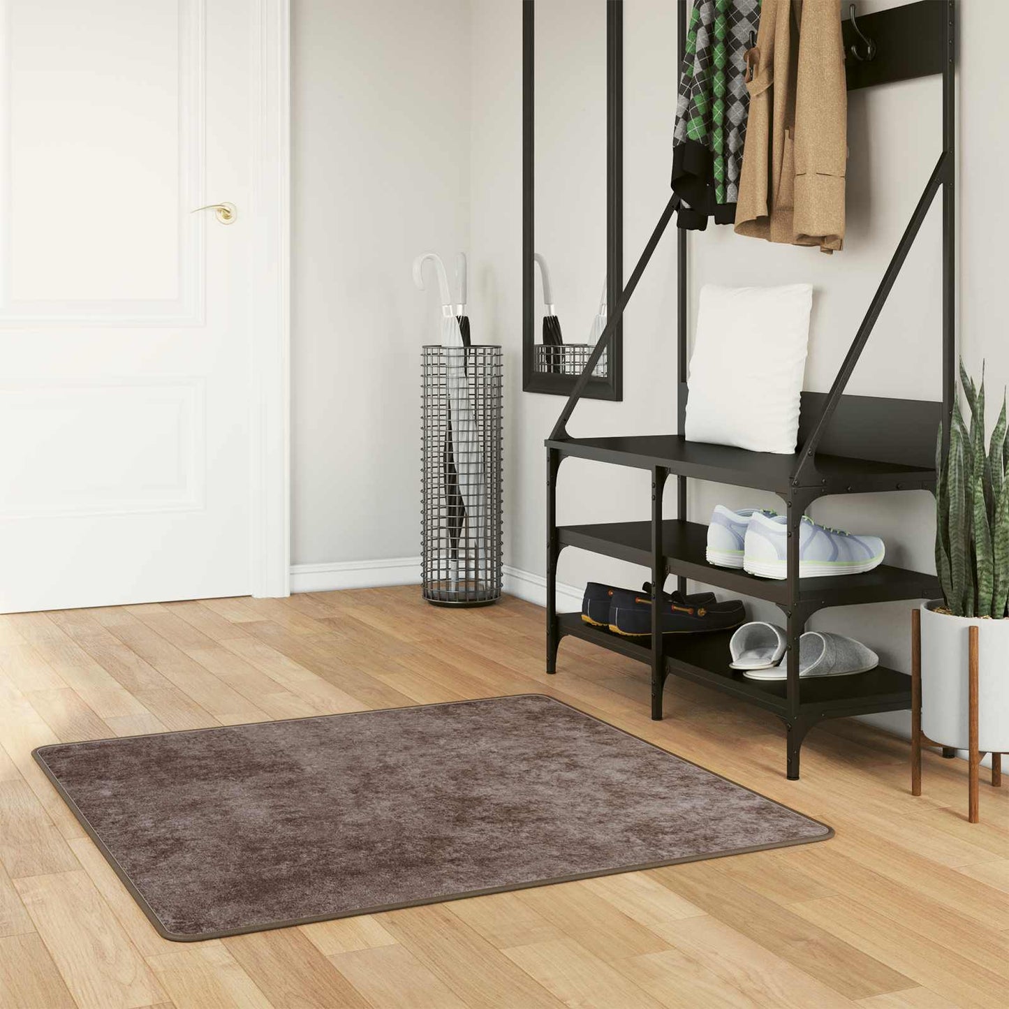 vidaXL Χαλί Runner MARSA Γκρι 100 x 100 cm Πολυέστερ και PVC