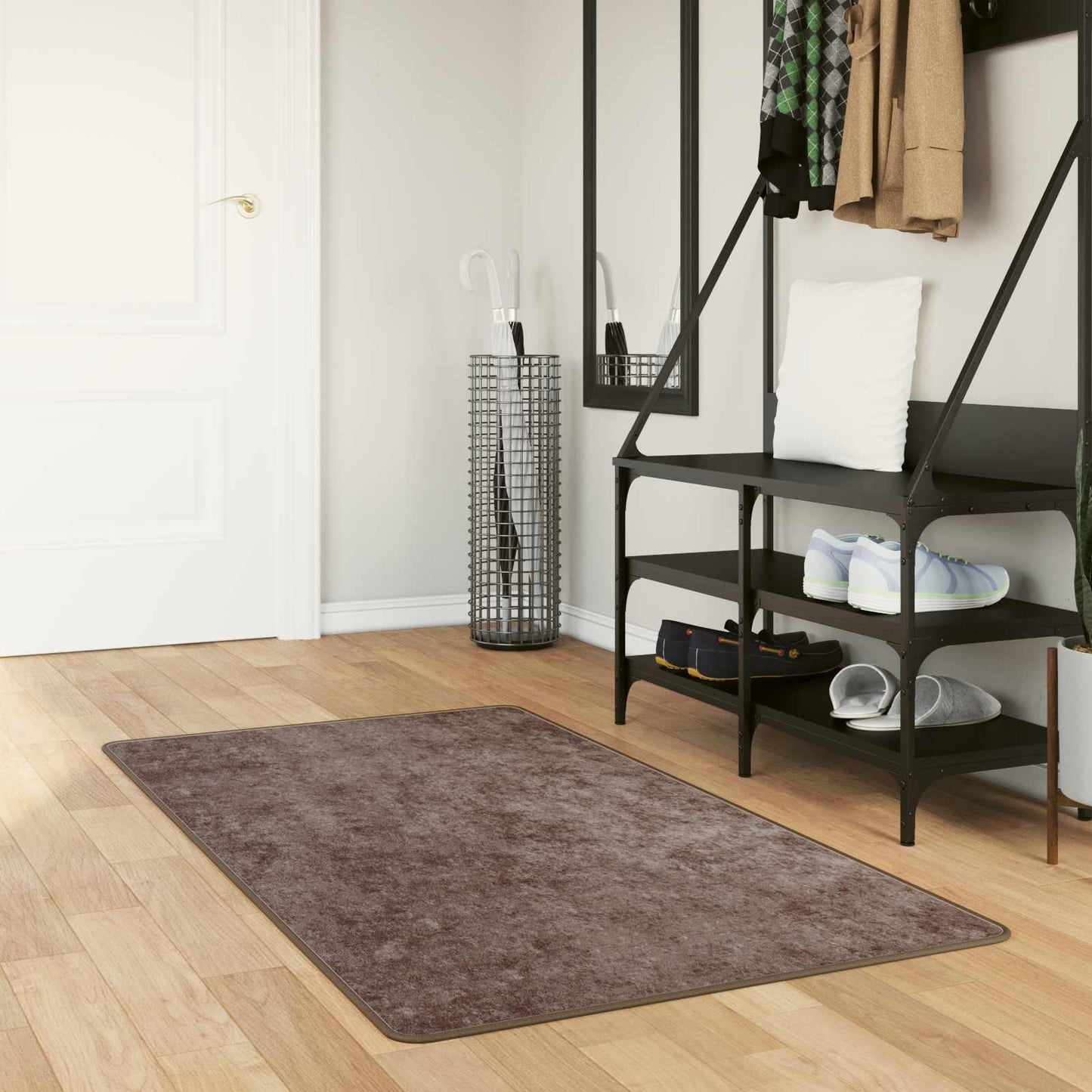 vidaXL Χαλί Runner MARSA Γκρι 100 x 150 cm Πολυέστερ και PVC