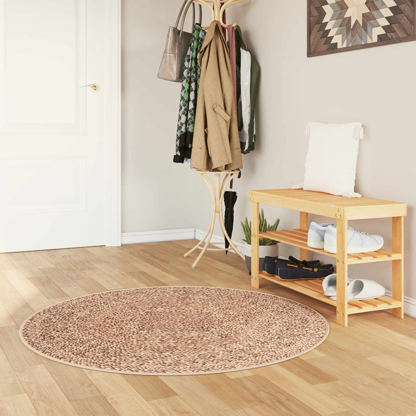 vidaXL Χαλί Runner MARSA Καφέ 120 x 120 cm Πολυέστερ και PVC