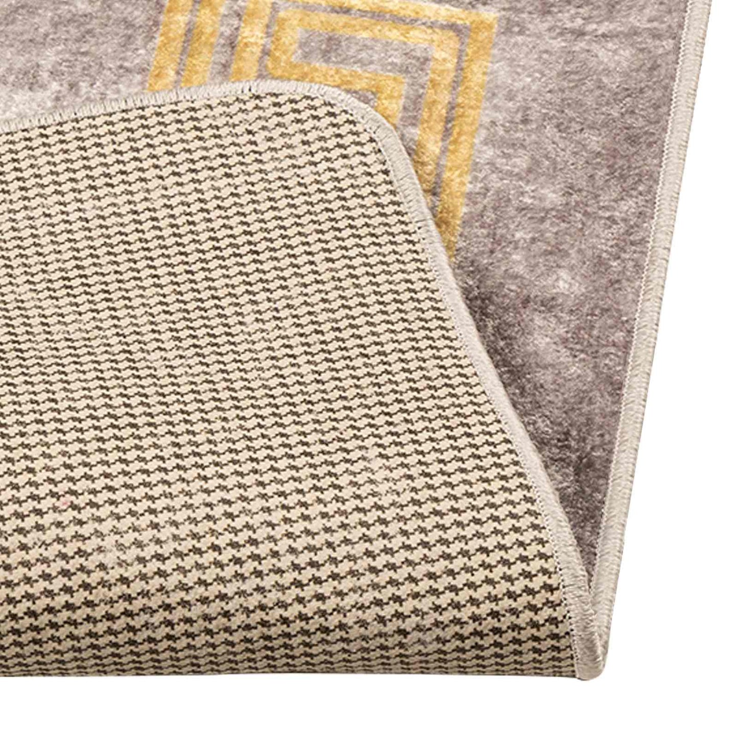 vidaXL Χαλί Runner MARSA Γκρι και Χρυσό 100 x 200 cm Πολυέστερ και PVC