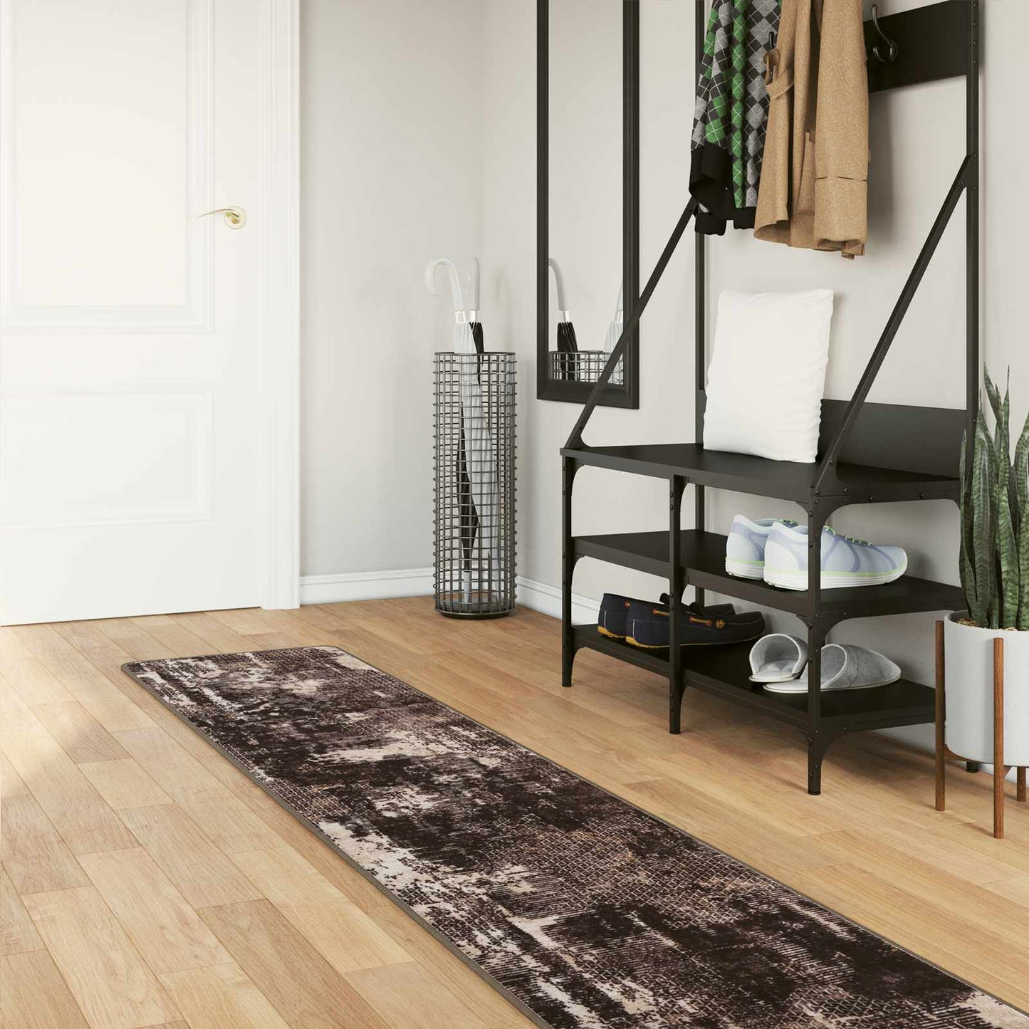 vidaXL Χαλί Runner MARSA Μαύρο 50 x 250 εκ. Πολυέστερ και PVC