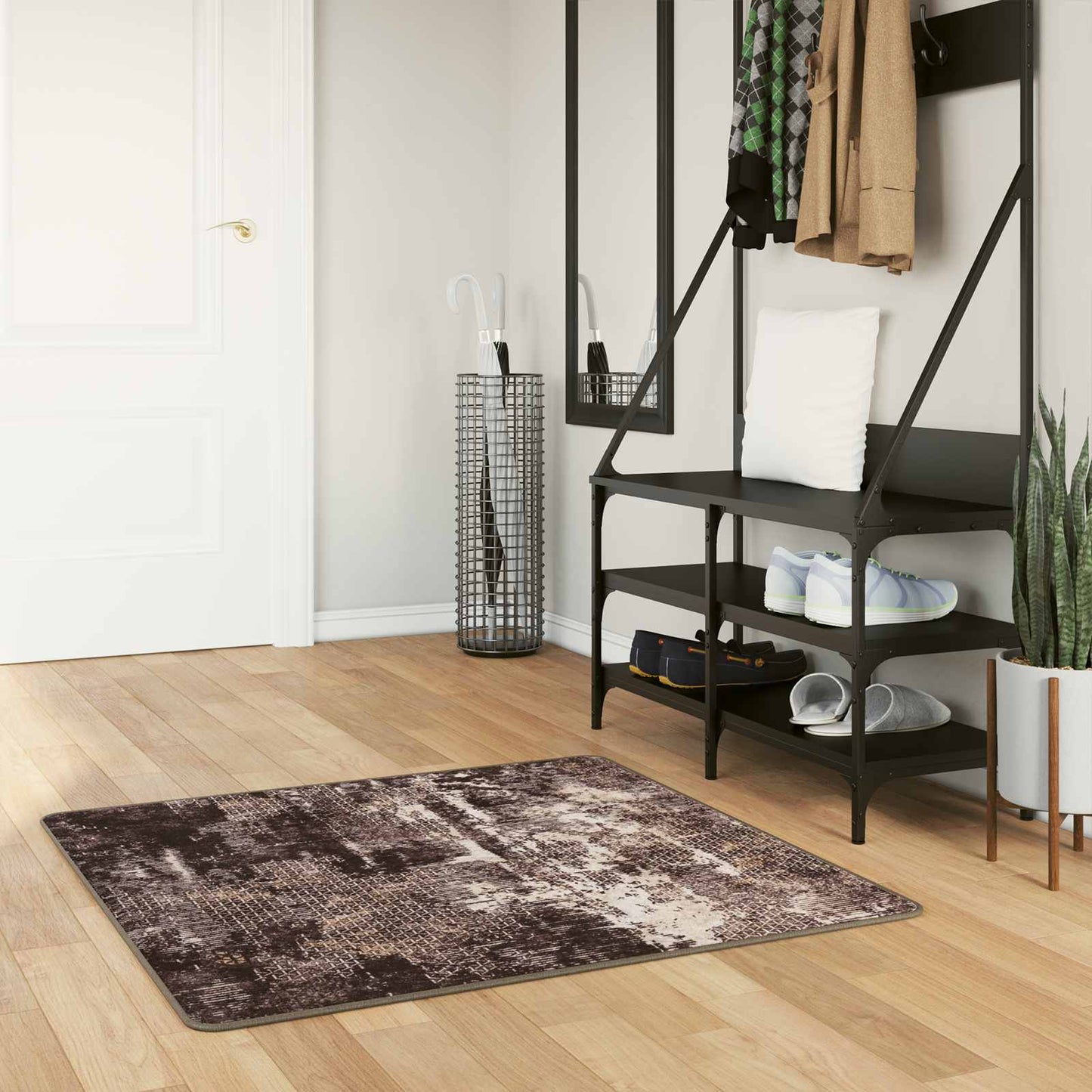 vidaXL Χαλί Runner MARSA Μαύρο και Λευκό 100 x 100 cm