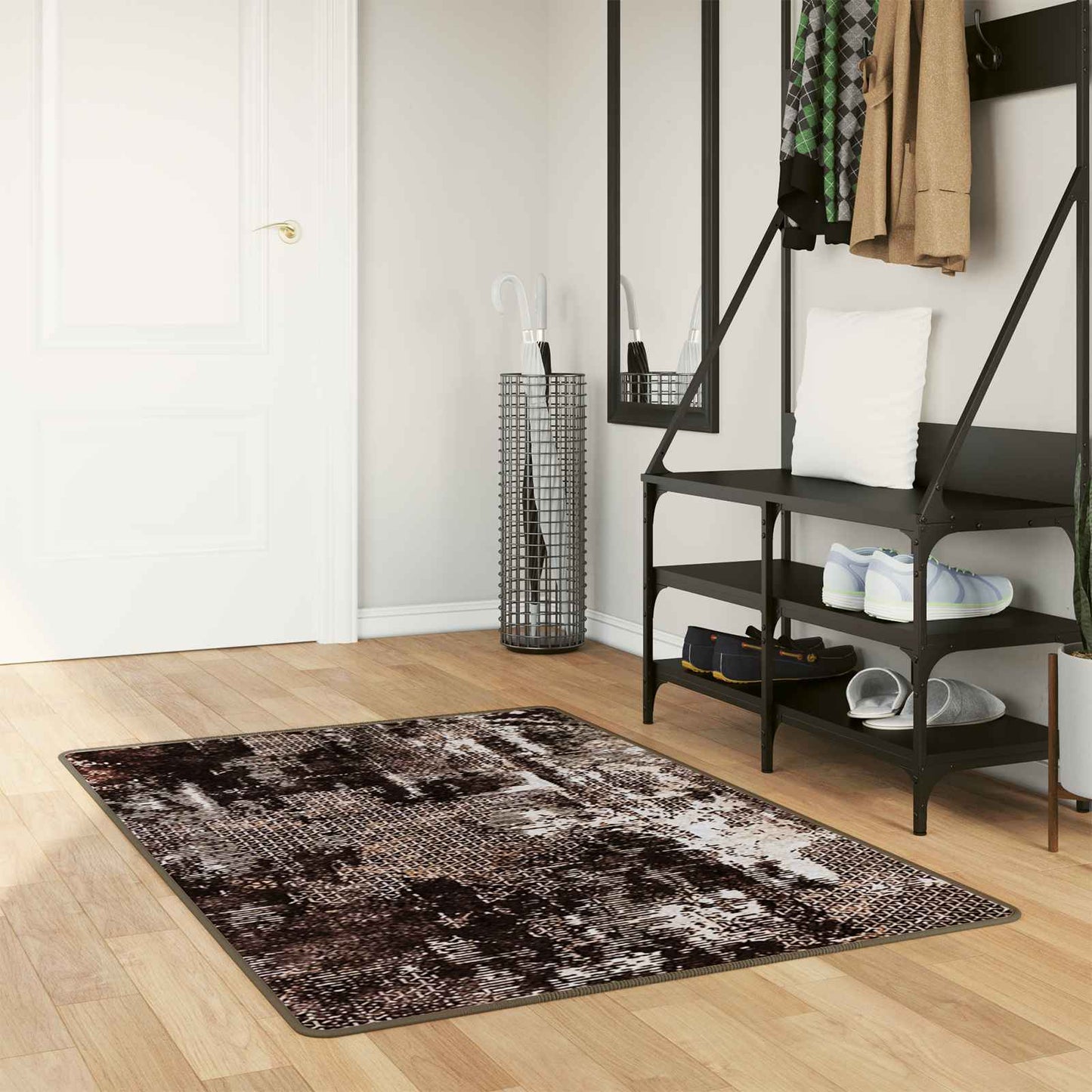 vidaXL Χαλί Runner MARSA Μαύρο και Λευκό 100 x 150 cm