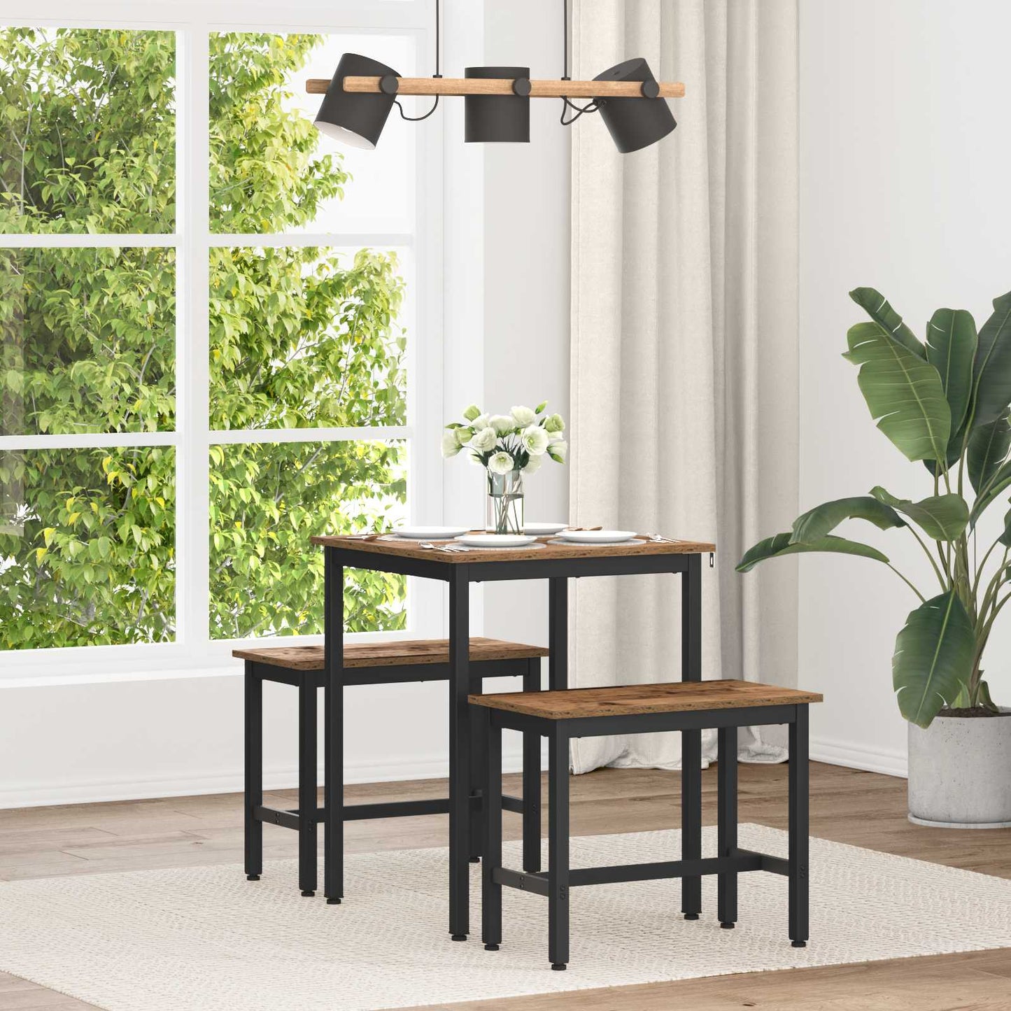 vidaXL Τραπεζαρίες 60 x 60 x 75 cm Επεξεργασμένο Ξύλο Παλαιωμένο ξύλο