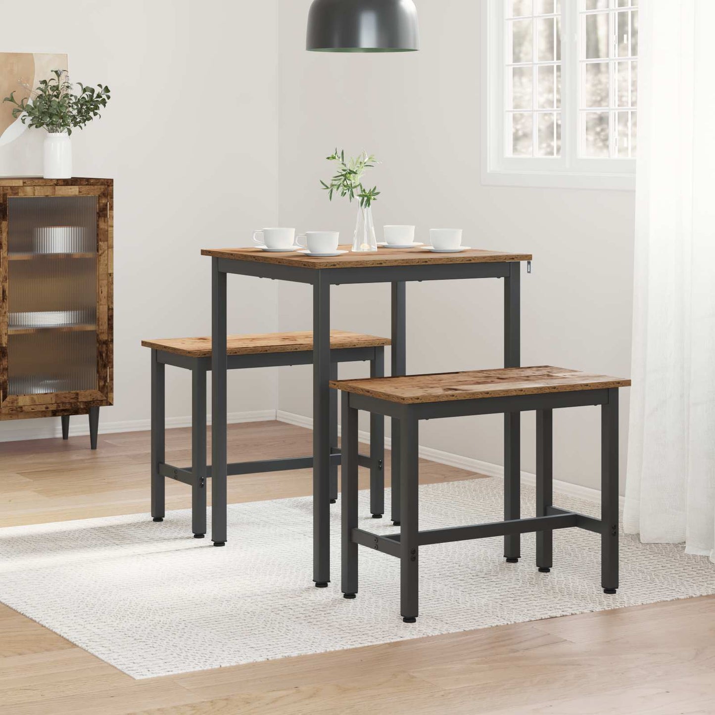 vidaXL Τραπεζαρίες 60 x 60 x 75 cm Επεξεργασμένο Ξύλο Παλαιωμένο ξύλο