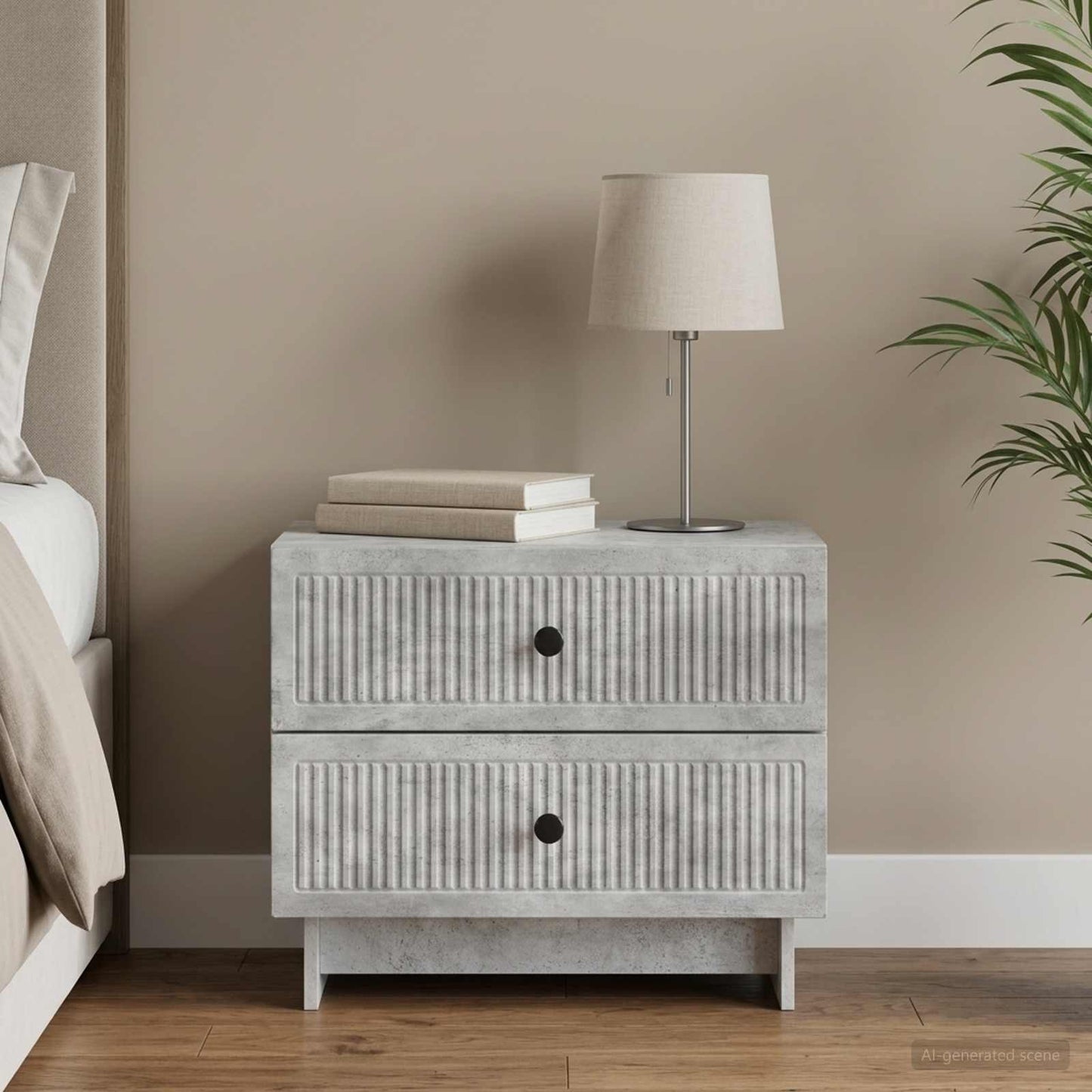 vidaXL Κομοδίνο Γκρι Σκυροδέματος 62 x 34,5 x 47,5 εκ