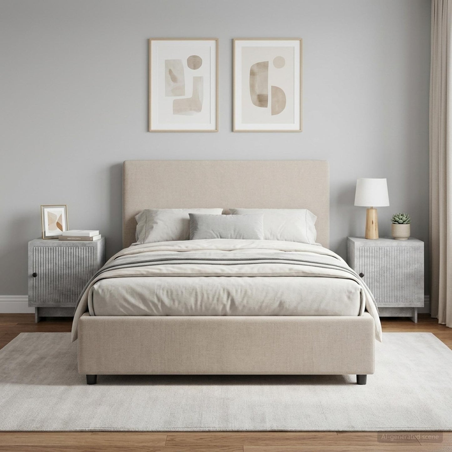 vidaXL Κομοδίνο 2 τμχ. Γκρι Σκυροδέματος 43 x 34,5 x 50 εκ