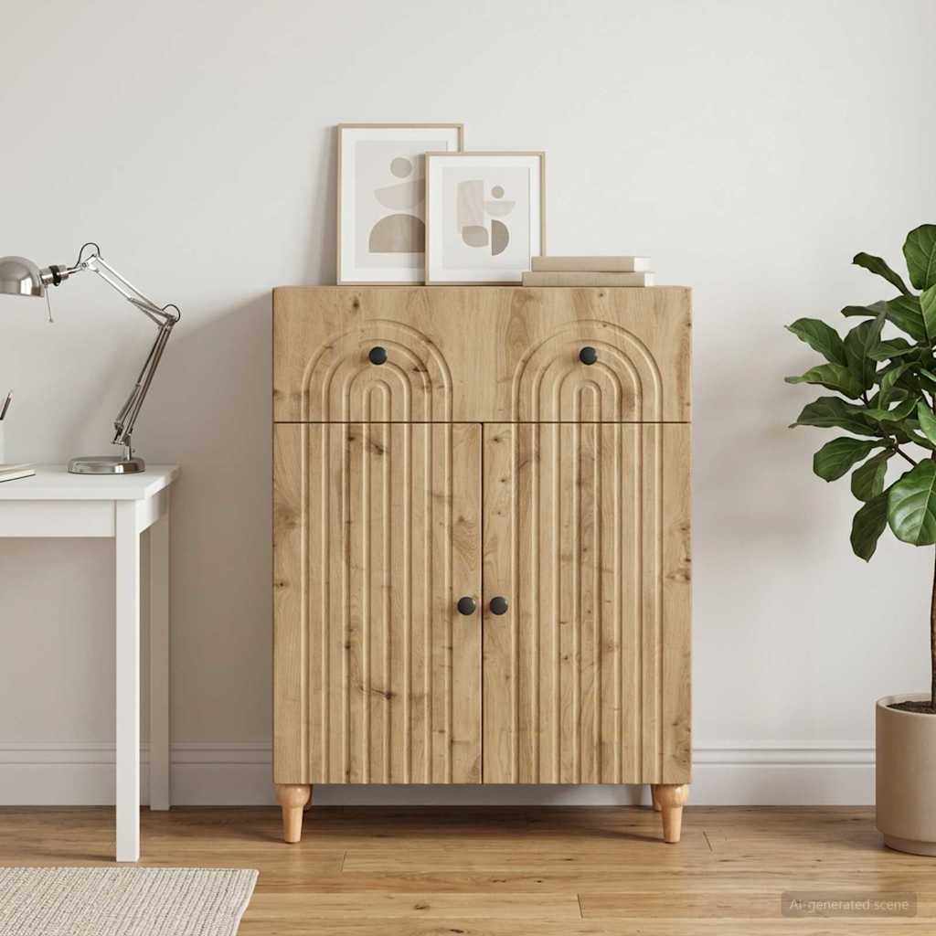 vidaXL Πλαϊνό γραφείο Artisan Δρυς 66 x 34,5 x 90 εκ