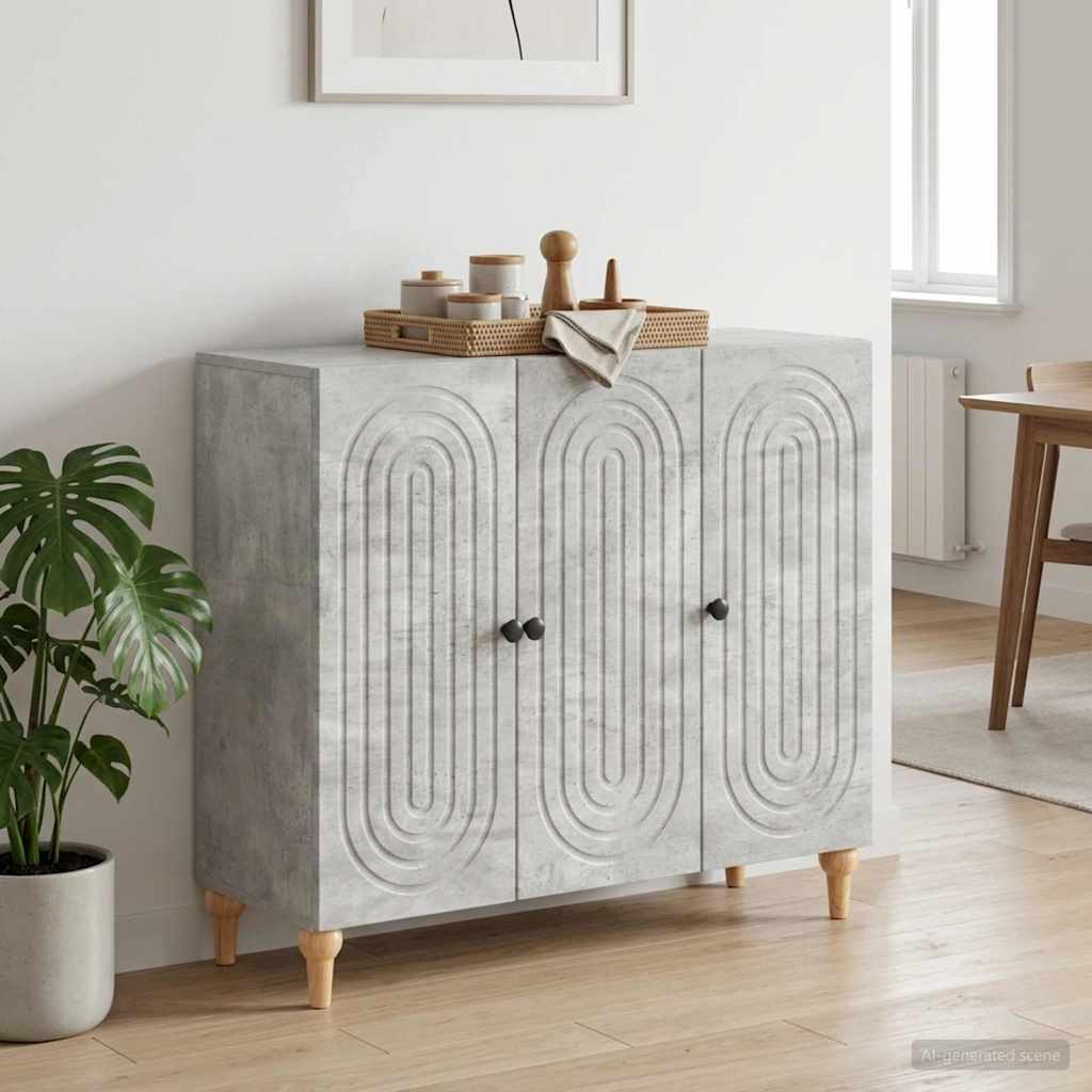 vidaXL Πλαϊνό γραφείο Γκρι Σκυροδέματος 89 x 34,5 x 80 εκ