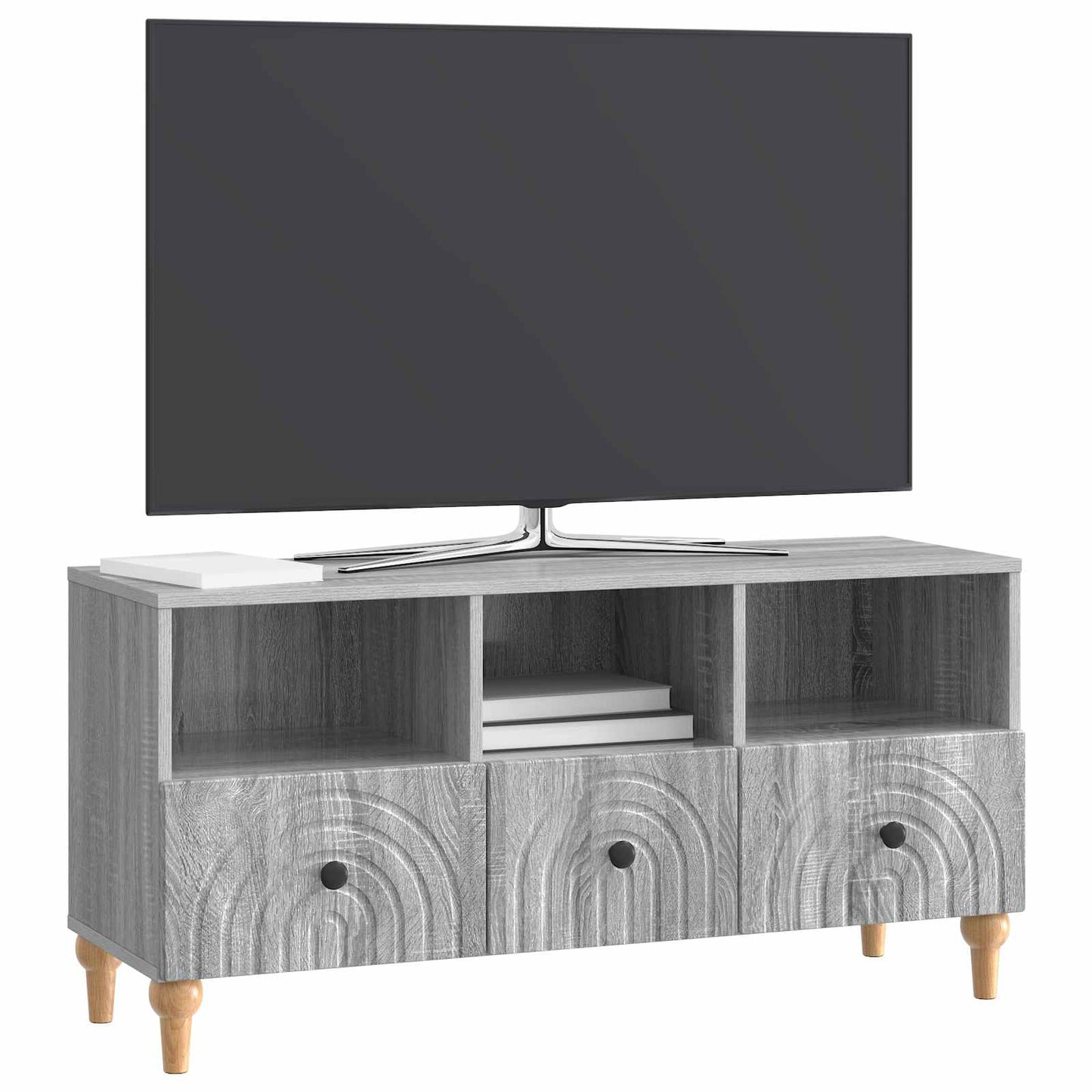 vidaXL Ντουλάπι TV 102 x 34,5 x 50 εκ. Γκρι Σονομά