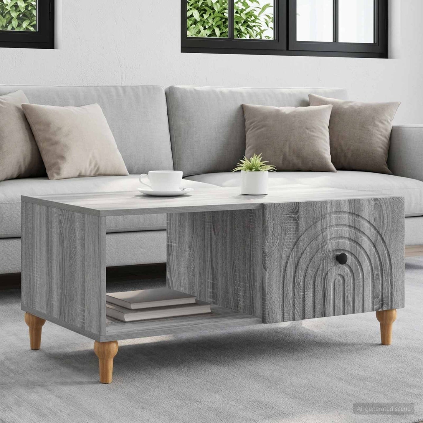 vidaXL Τραπεζάκι σαλονιού Γκρι Sonoma 90 x 50 x 40 cm