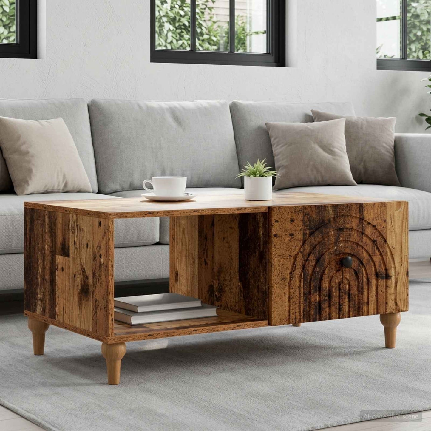 vidaXL Τραπεζάκι σαλονιού Παλαιωμένο ξύλο 90 x 50 x 40 cm