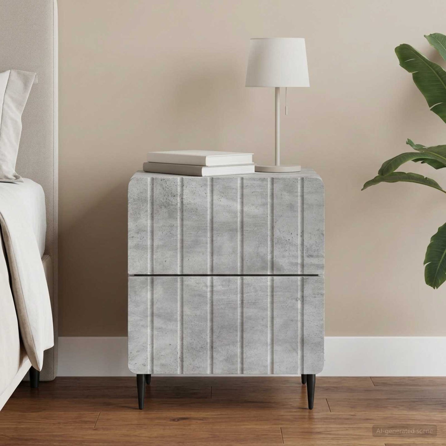 vidaXL Κομοδίνο Γκρι Σκυροδέματος 43 x 34,5 x 49,5 εκ