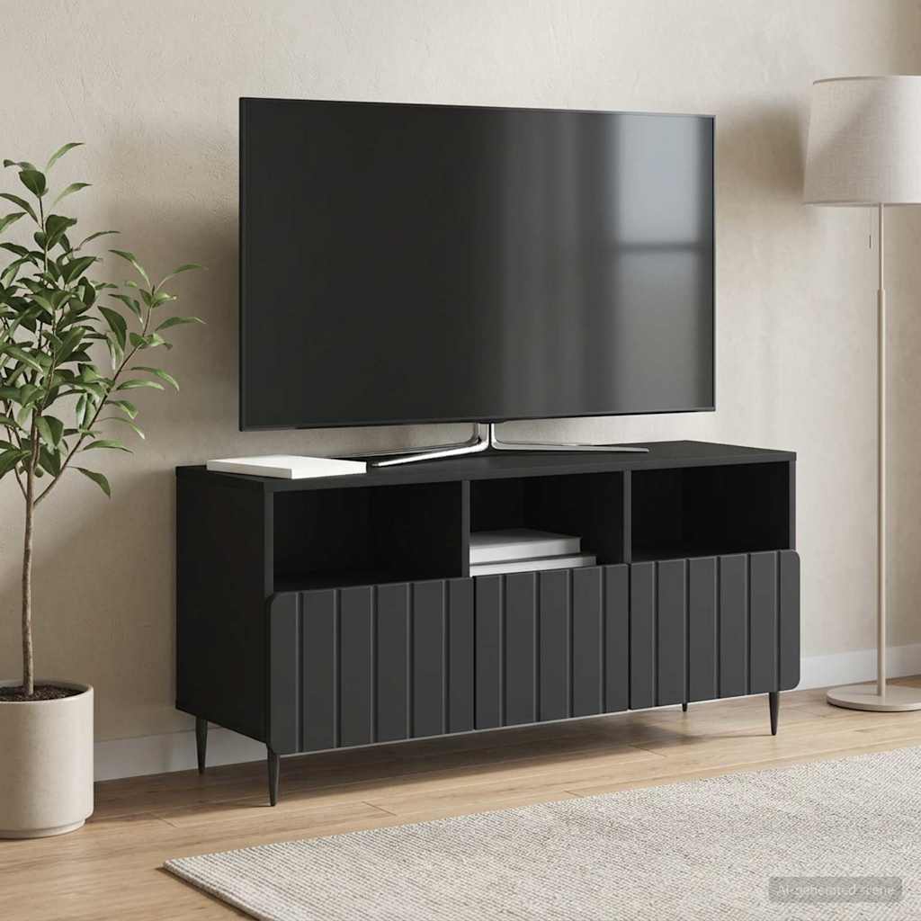 vidaXL Ντουλάπι TV Μαύρο 102 x 34,5 x 50 εκ. Επεξεργασμένο Ξύλο