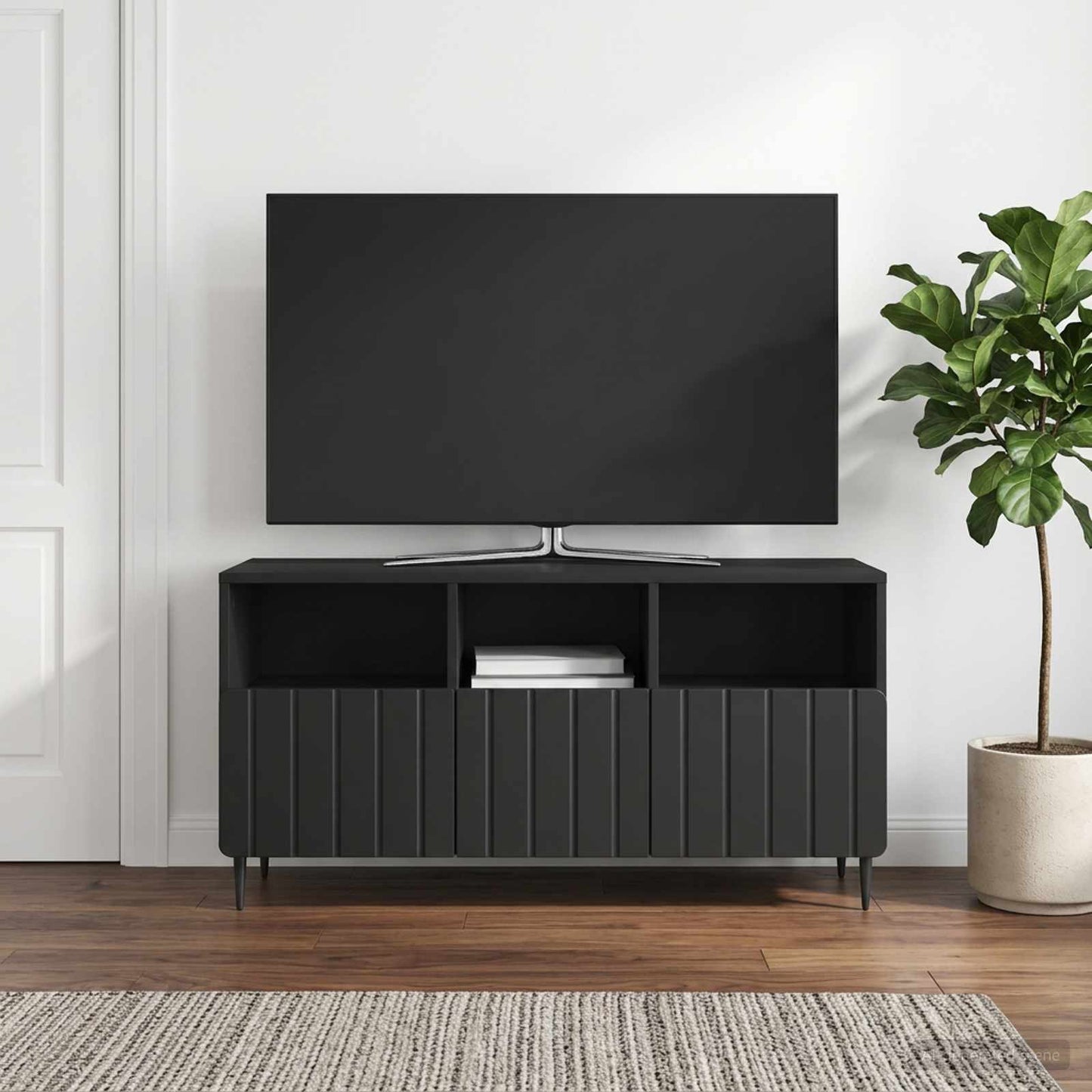vidaXL Ντουλάπι TV Μαύρο 102 x 34,5 x 50 εκ. Επεξεργασμένο Ξύλο