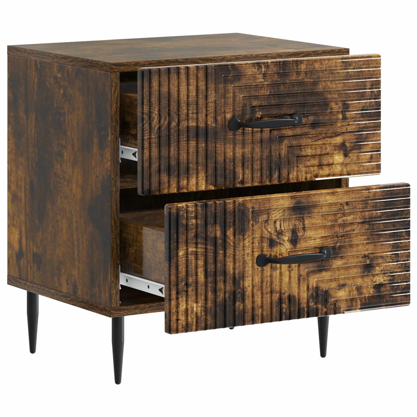 vidaXL Κομοδίνο Καπνισμένο Ξύλο Δρυός 43 x 34,5 x 47,5 εκ