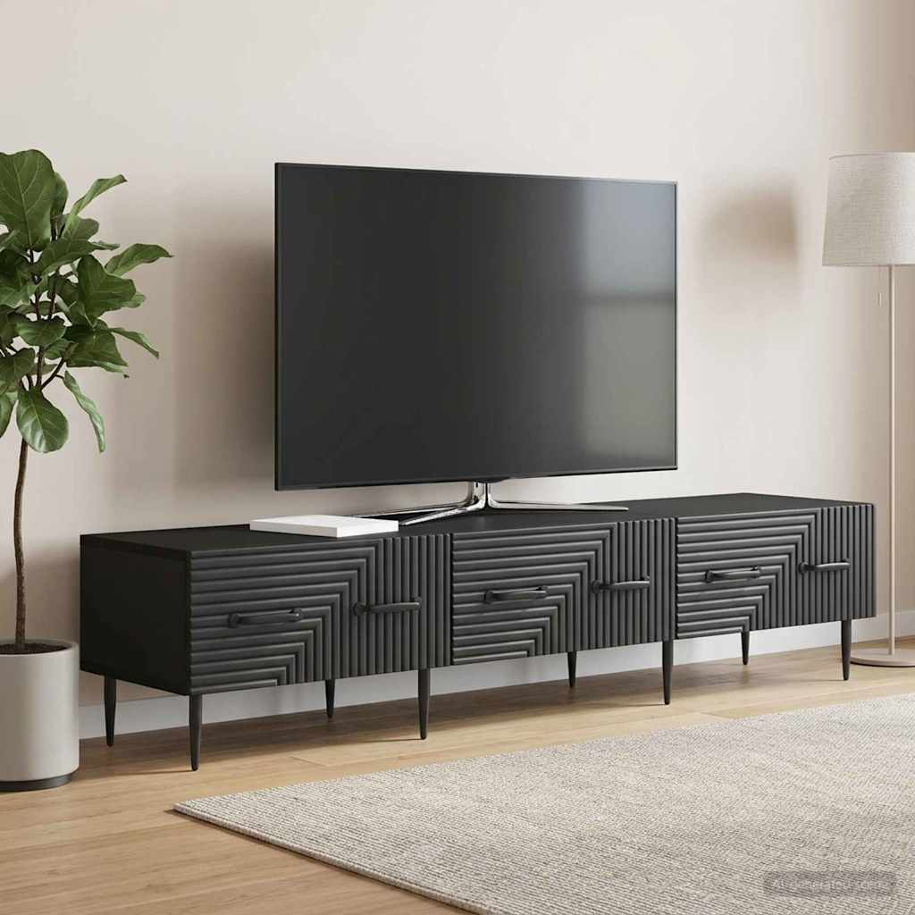 vidaXL Ντουλάπι TV Μαύρο 147 x 34,5 x 30 εκ Επεξεργασμένο Ξύλο