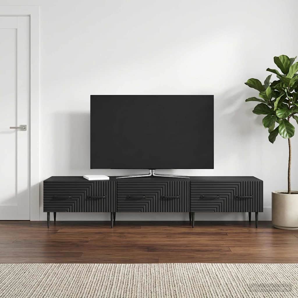 vidaXL Ντουλάπι TV Μαύρο 147 x 34,5 x 30 εκ Επεξεργασμένο Ξύλο