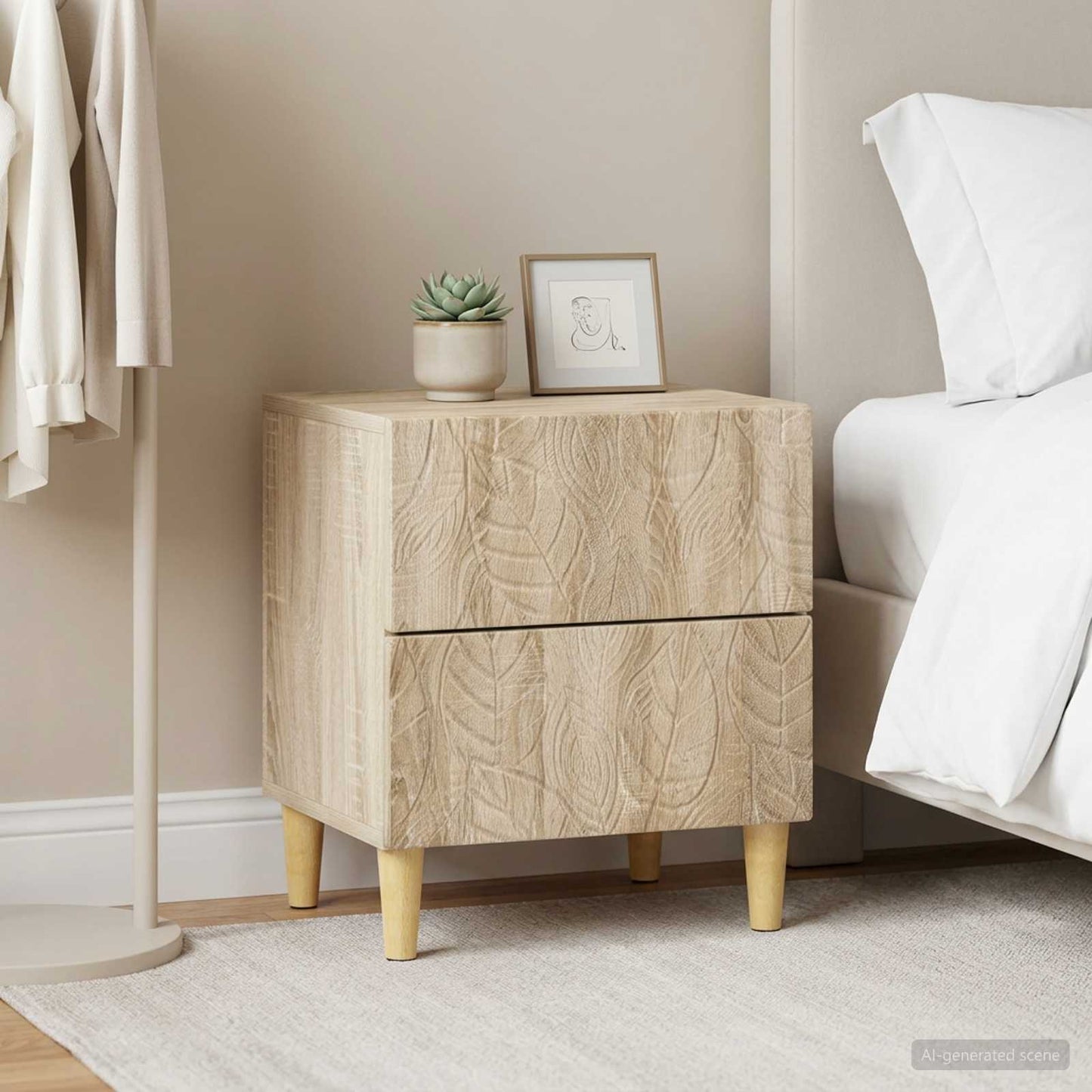 vidaXL Κομοδίνο 2 τμχ. Sonoma Δρυς 43 x 34,5 x 48 εκ