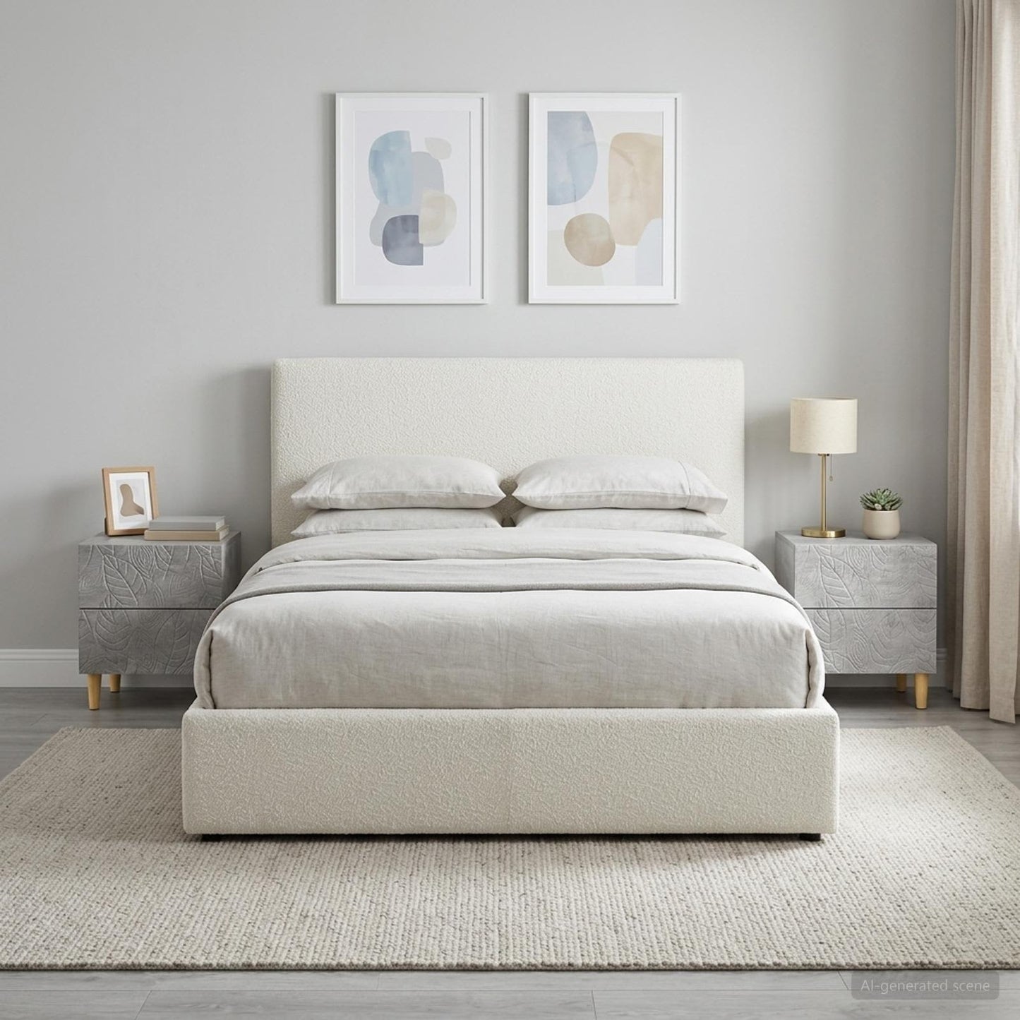 vidaXL Κομοδίνο 2 τμχ. Γκρι Σκυροδέματος 43 x 34,5 x 48 εκ