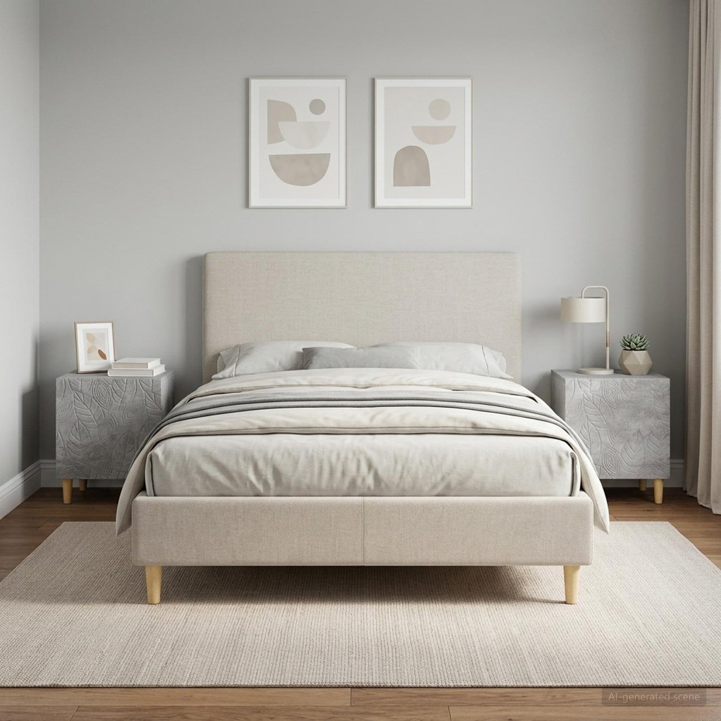 vidaXL Κομοδίνο 2 τεμ. Γκρι Σκυροδέματος 43 x 34,5 x 50 εκ