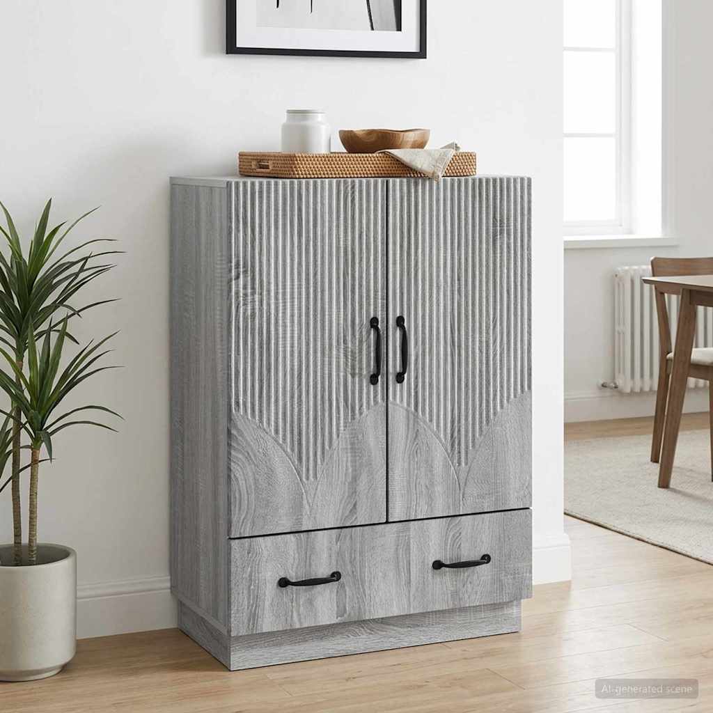 vidaXL Πλαϊνό γραφείο με συρτάρι Γκρι Sonoma 66 x 34,5 x 92 εκ.