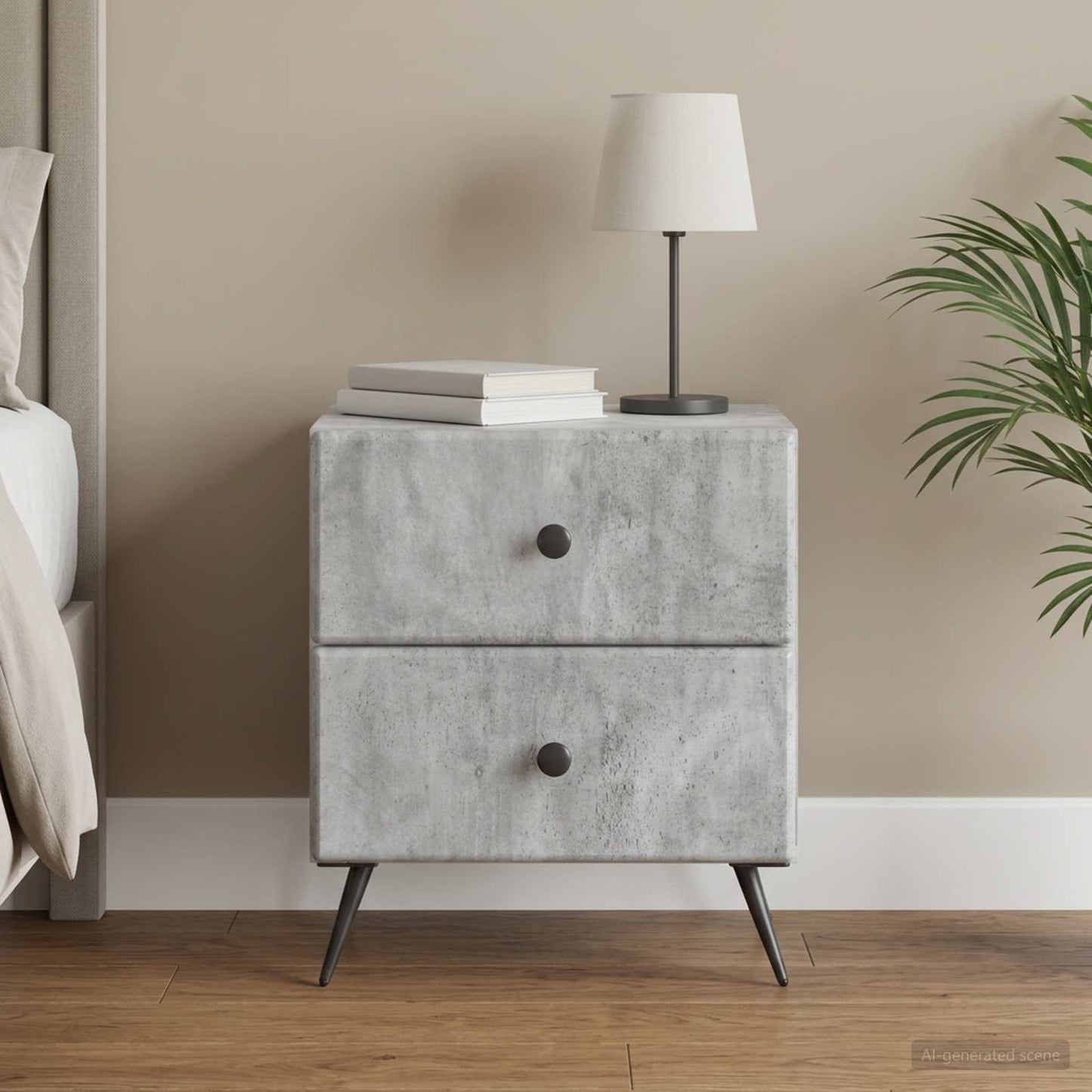 vidaXL Κομοδίνο Γκρι Σκυροδέματος 43 x 34,5 x 47,5 εκ
