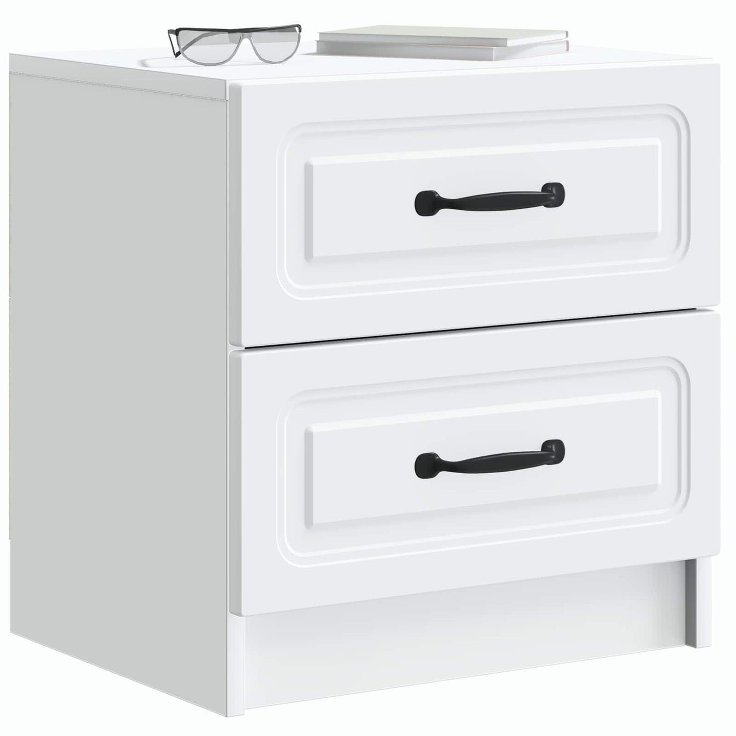 vidaXL Κομοδίνο 2 τεμ. Λευκό 43 x 34,5 x 44,5 εκ Επεξεργασμένο Ξύλο