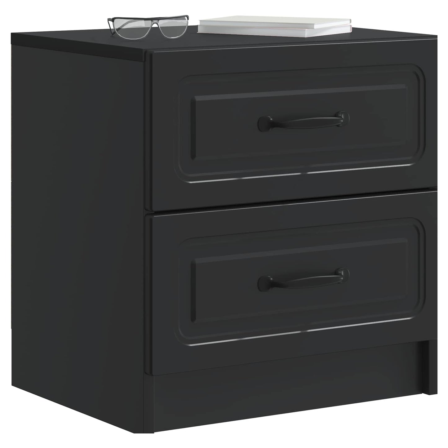 vidaXL Κομοδίνο Μαύρο 43 x 34,5 x 44,5 εκ Επεξεργασμένο Ξύλο