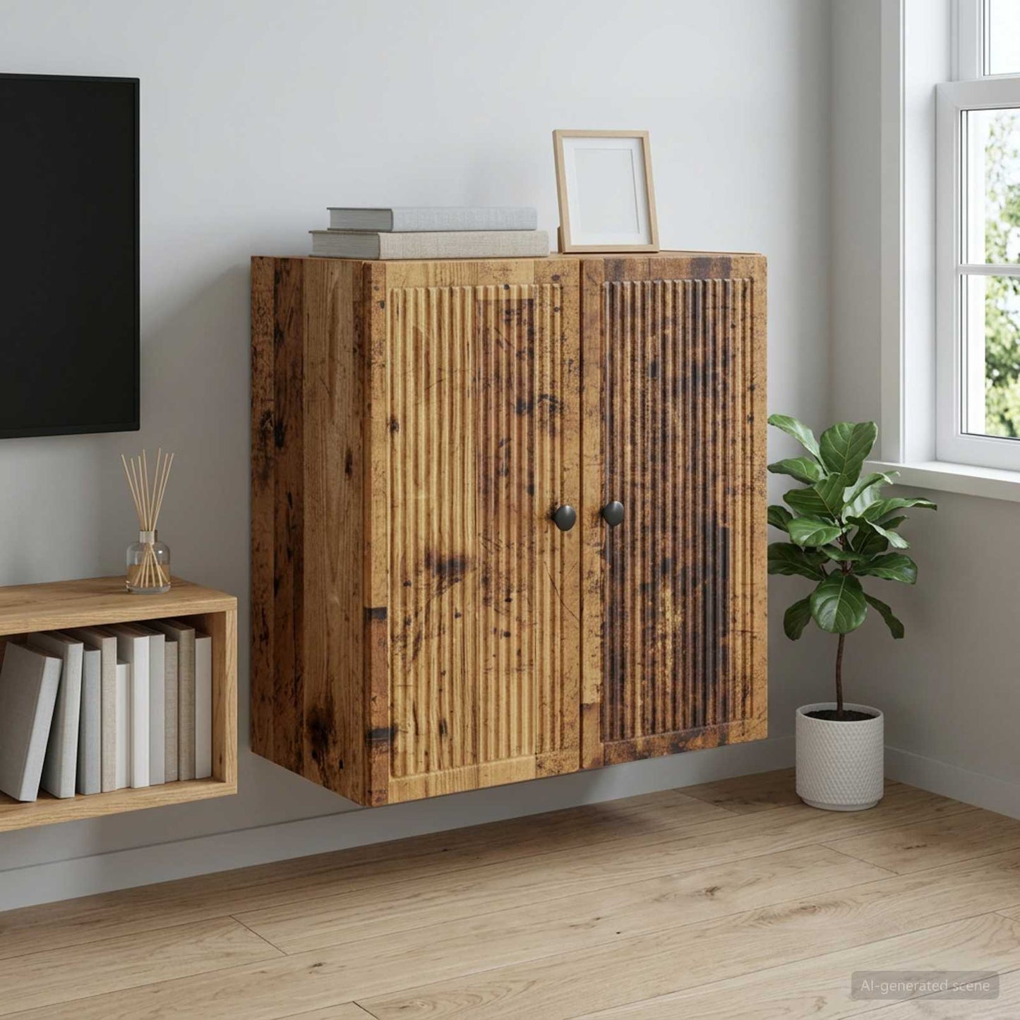 vidaXL Τοίχου Ντουλάπα Παλαιωμένο ξύλο 59 x 31 x 60 εκ