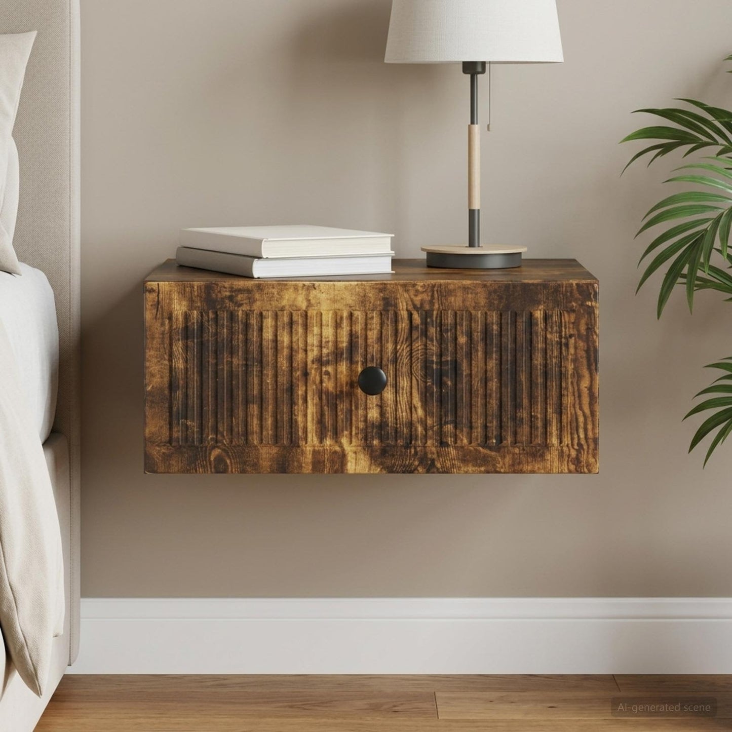 vidaXL Κομοδίνο Καπνισμένο Ξύλο Δρυός 49 x 34,5 x 20 εκ.
