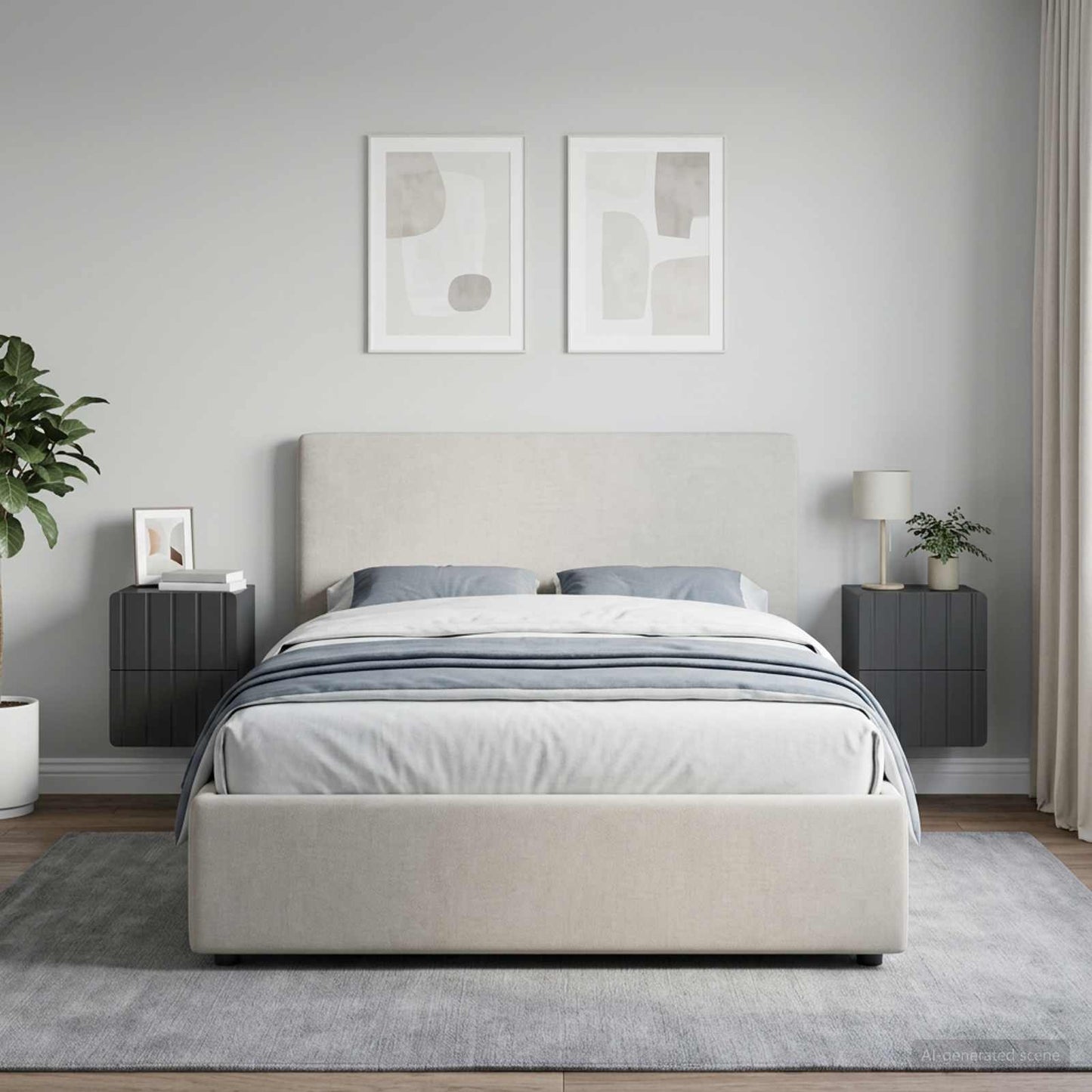 vidaXL Τοίχου Κρεμαστό Κομοδίνο 2 τεμ. Μαύρο 33 x 34,5 x 43 εκ.