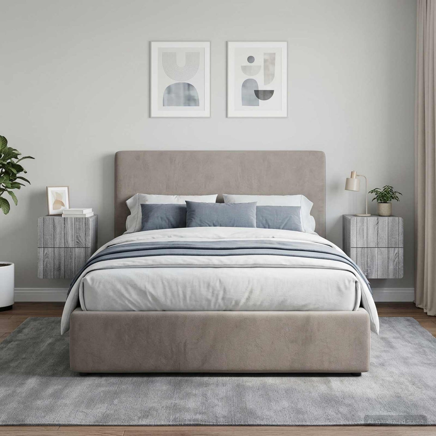 vidaXL Τοίχου Κρεμαστό Κομοδίνο 2 τεμ. Γκρι Sonoma 33 x 34,5 x 43 εκ.