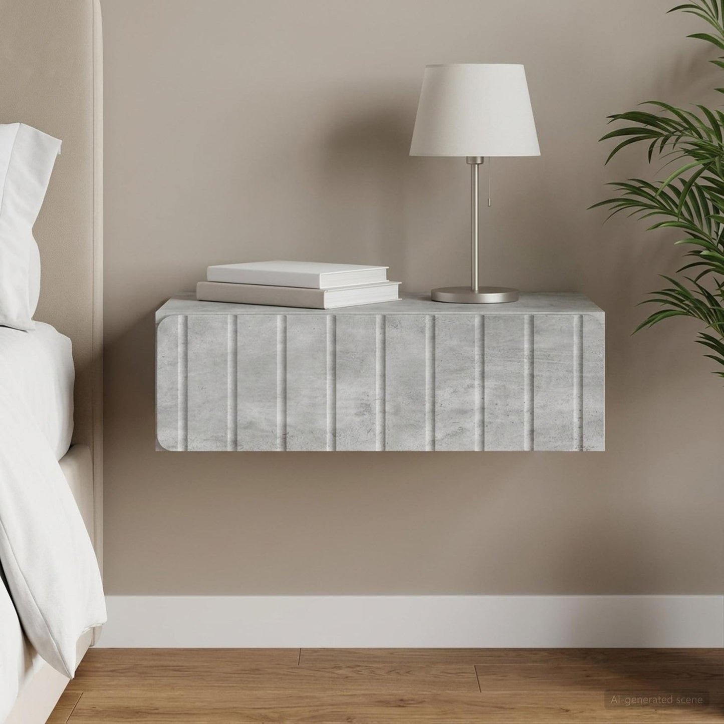 vidaXL Τραπεζάκι Τοίχου Γκρι Σκυροδέματος 59 x 34,5 x 17 εκ.