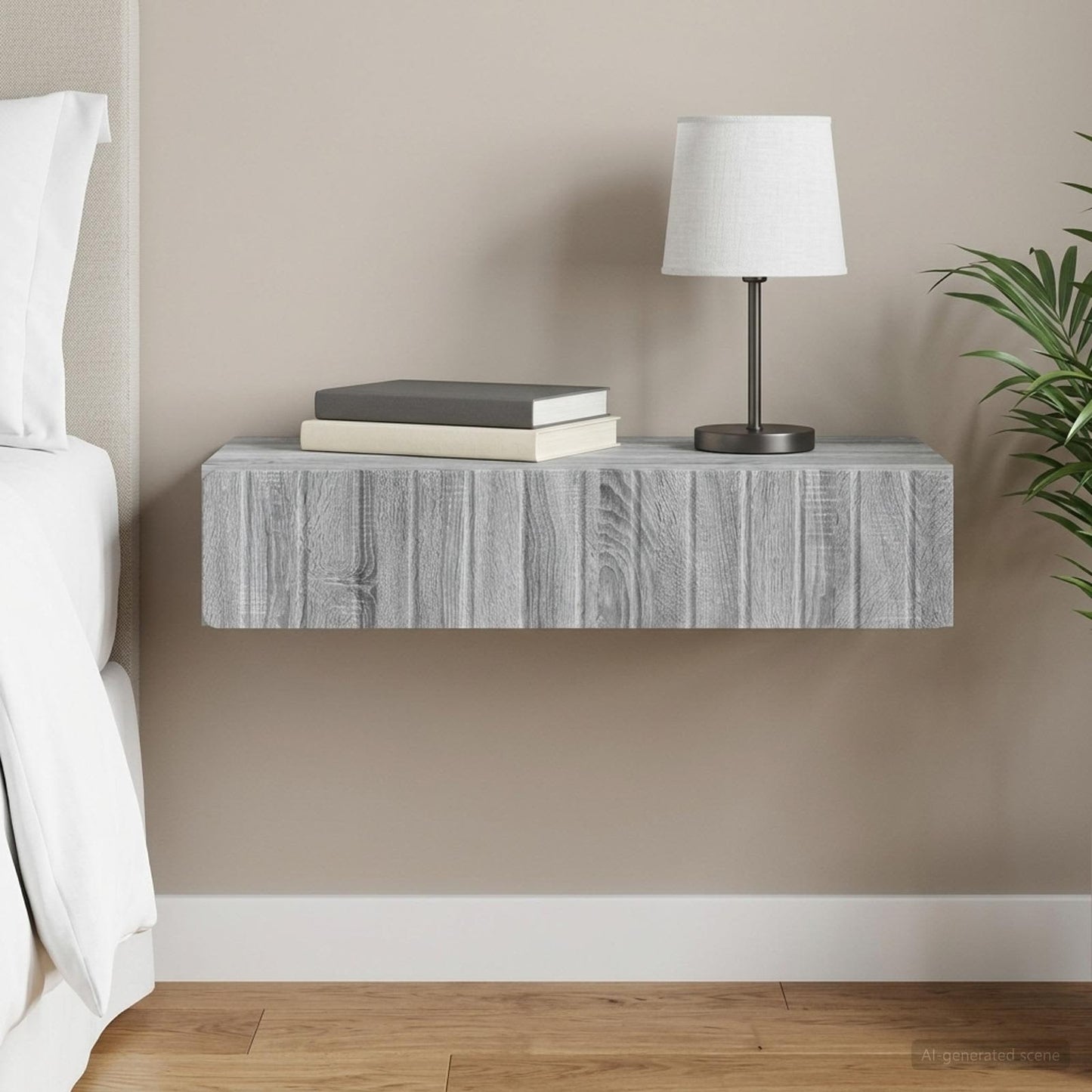 vidaXL Τραπεζάκι Τοίχου Γκρι Sonoma 87,5 x 34,5 x 17 εκ.