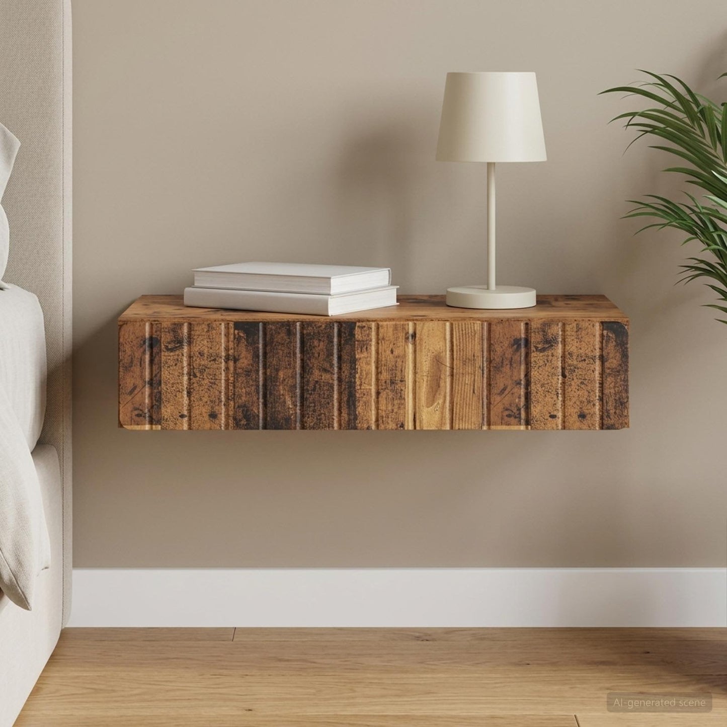 vidaXL Τραπεζάκι Τοίχου Παλαιωμένο ξύλο 87,5 x 34,5 x 17 εκ.