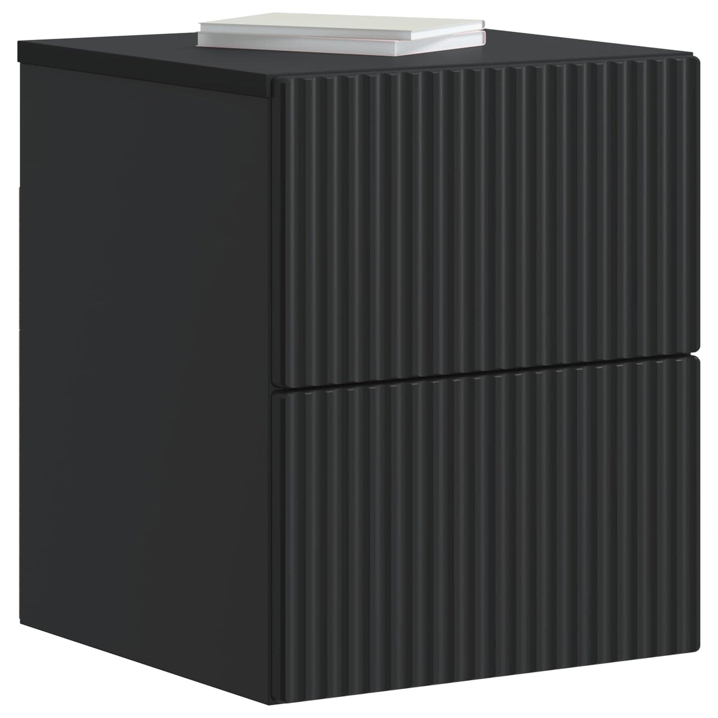 vidaXL Τοίχου Κρεμαστό Κομοδίνο Μαύρο 33 x 34,5 x 40 εκ