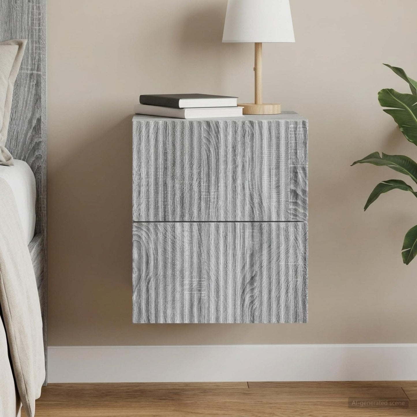 vidaXL Τοίχου Κρεμαστό Κομοδίνο Γκρι Sonoma 33 x 34,5 x 40 εκ
