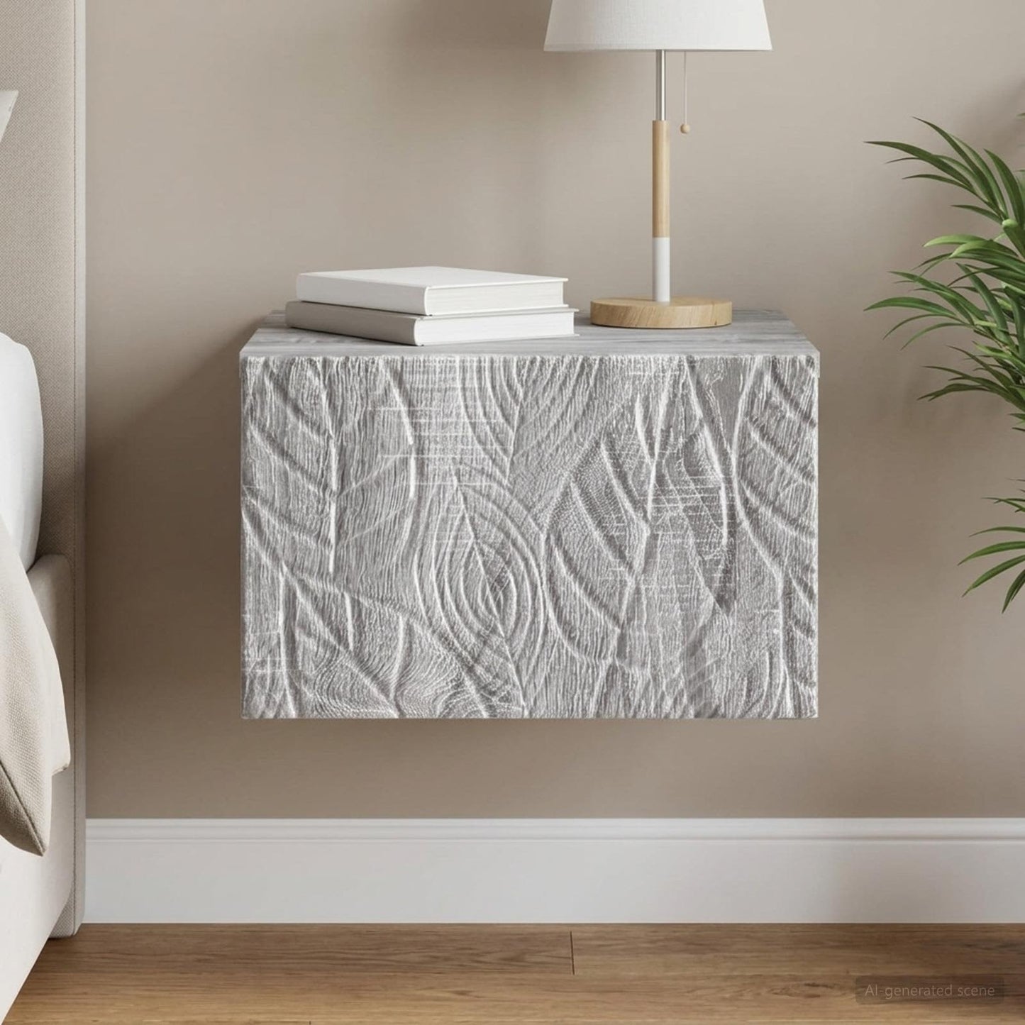 vidaXL Τοίχου Κρεμαστό Κομοδίνο Γκρι Sonoma 49 x 34,5 x 20 εκ.