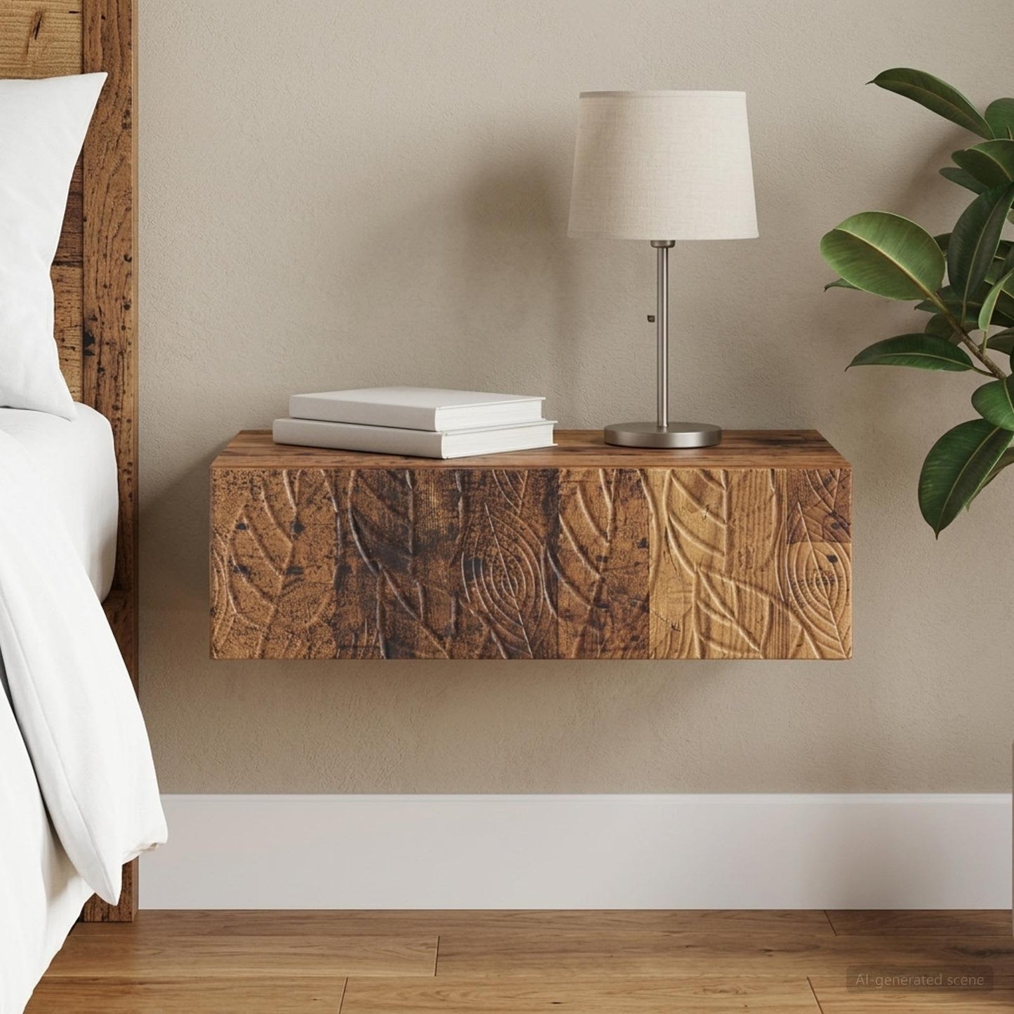 vidaXL Τραπεζάκι Τοίχου 59 x 34,5 x 17 εκ. Επεξεργασμένο Ξύλο