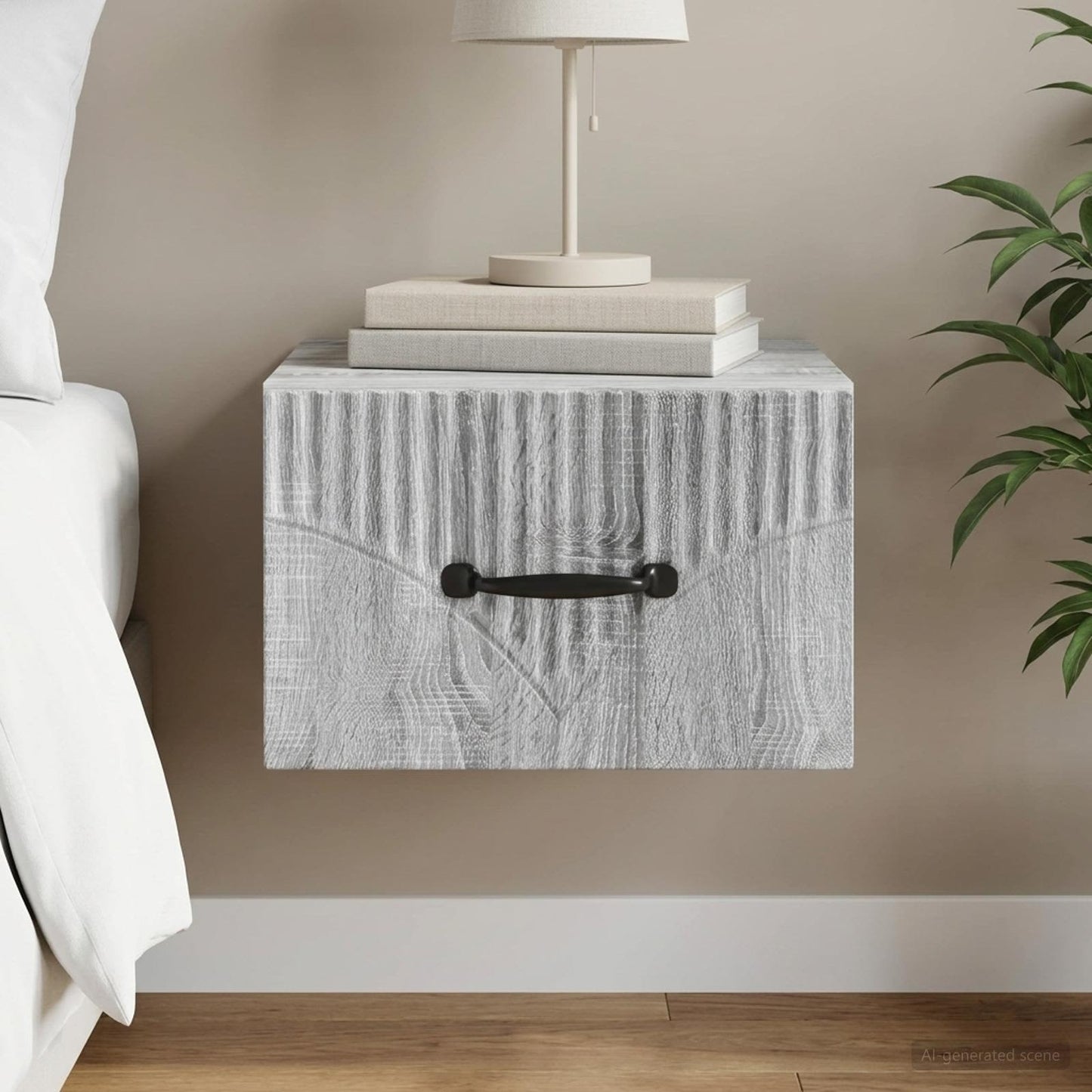 vidaXL Τοίχου Κρεμαστό Κομοδίνο Γκρι Sonoma 34,5 x 33 x 20 εκ.