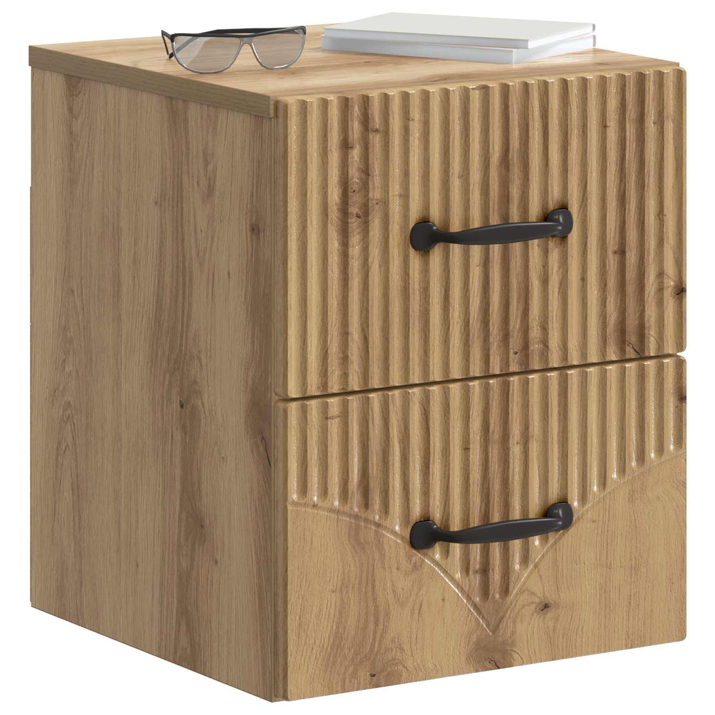 vidaXL Τοίχου Κρεμαστό Κομοδίνο 2 τεμ. Artisan Δρυς 34,5 x 33 x 40 εκ