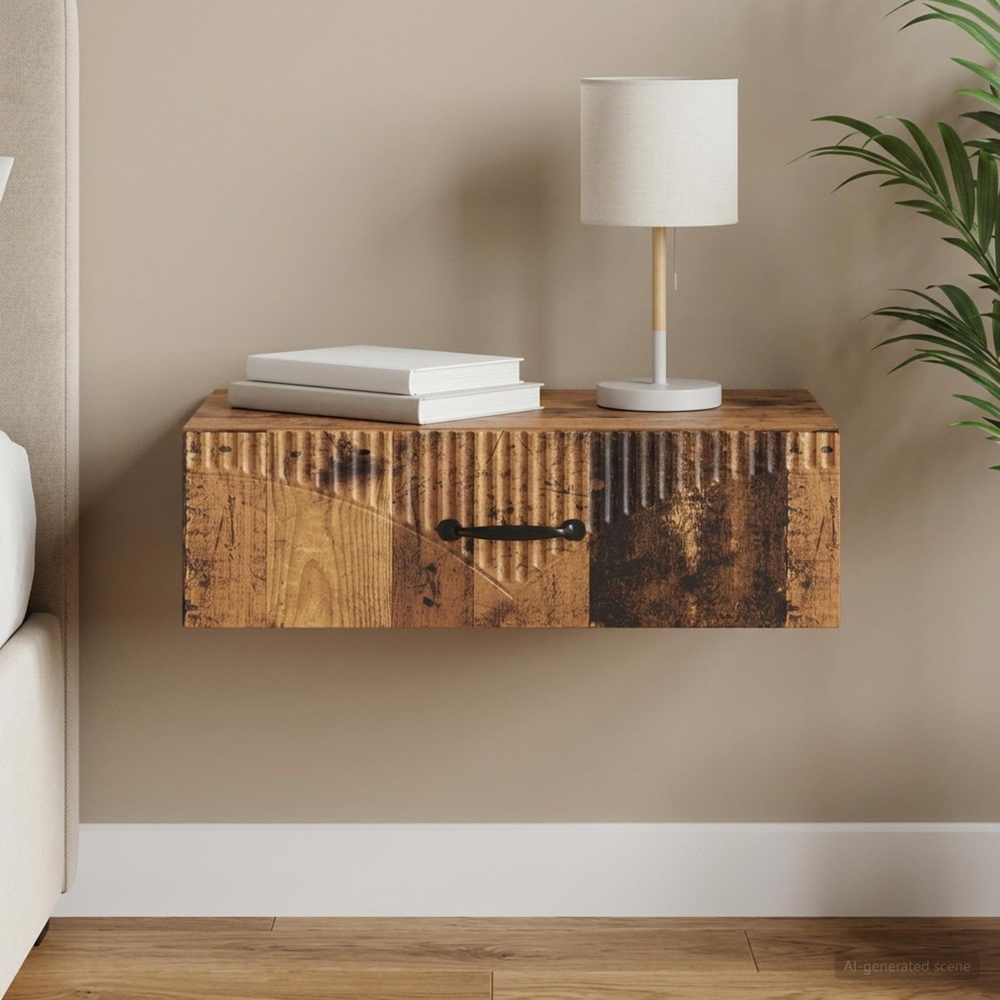 vidaXL Τραπεζάκι Τοίχου 59 x 34,5 x 17 εκ. Επεξεργασμένο Ξύλο