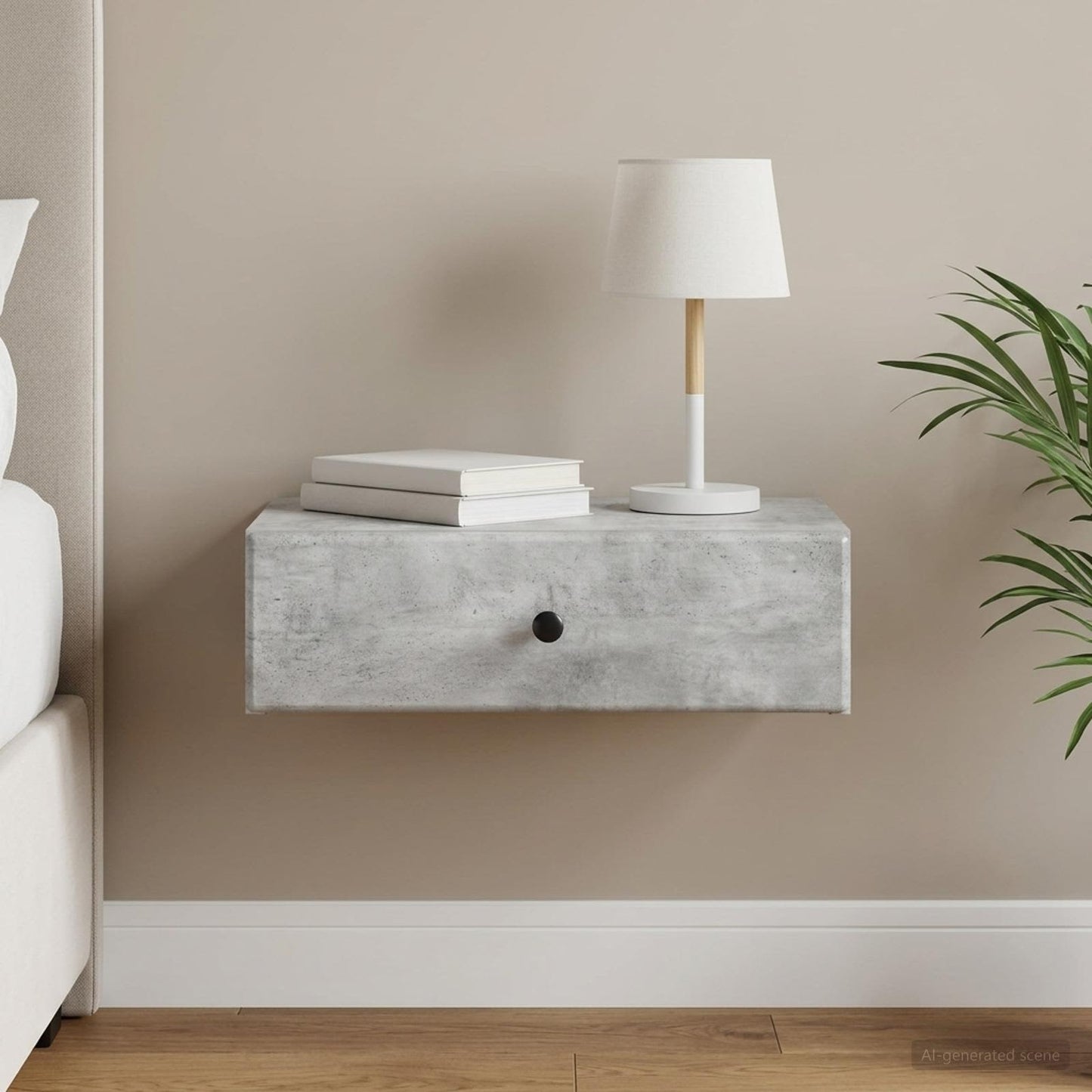 vidaXL Τραπεζάκι Τοίχου Γκρι Σκυροδέματος 59 x 34,5 x 17 εκ.
