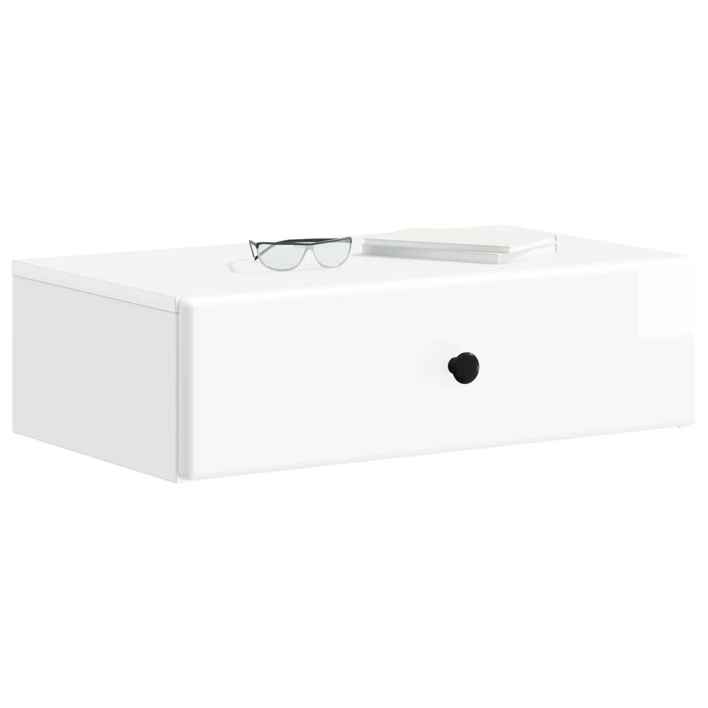 vidaXL Τραπεζάκι Τοίχου Γυαλιστερό Λευκό 59 x 34,5 x 17 εκ.