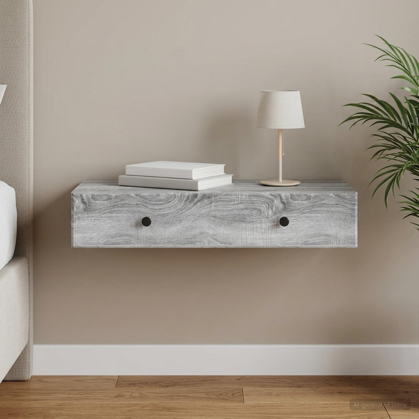 vidaXL Τραπεζάκι Τοίχου Γκρι Sonoma 87,5 x 34,5 x 17 εκ.