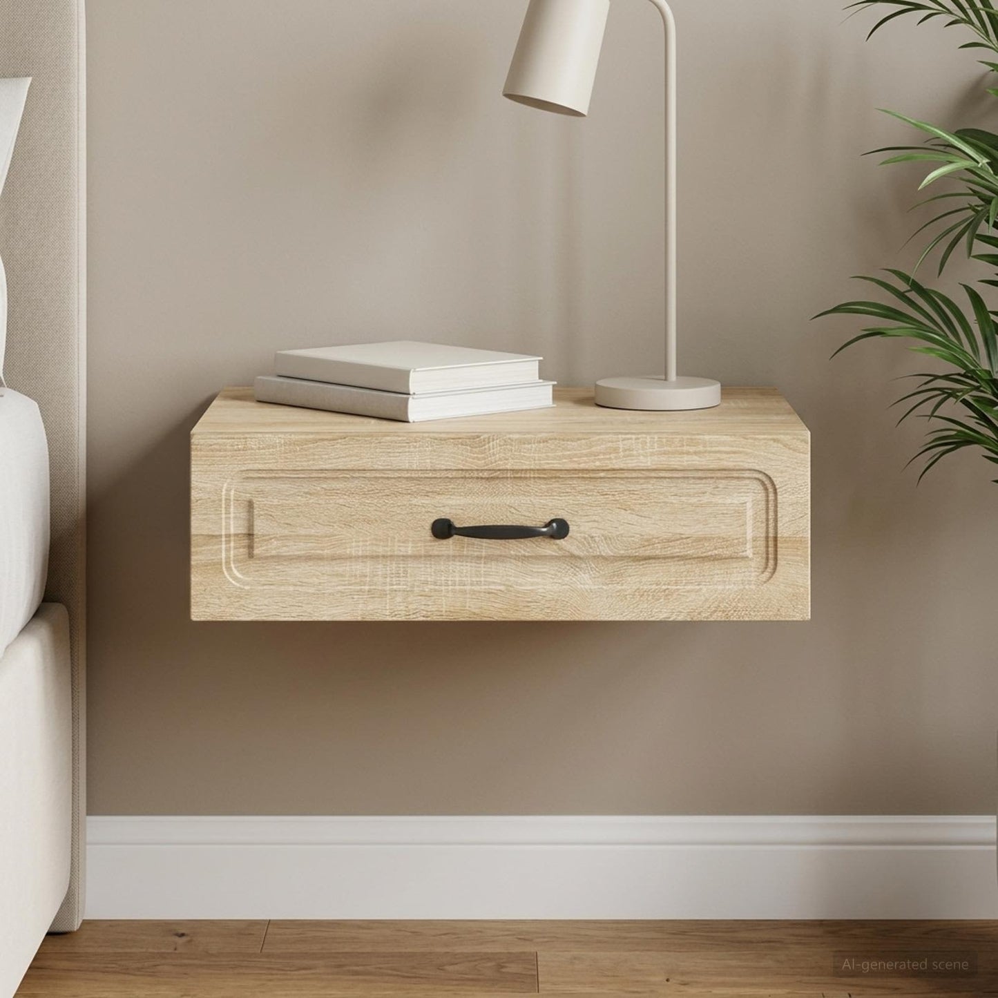 vidaXL Τραπεζάκι Τοίχου Sonoma Δρυς 59 x 34,5 x 17 εκ.