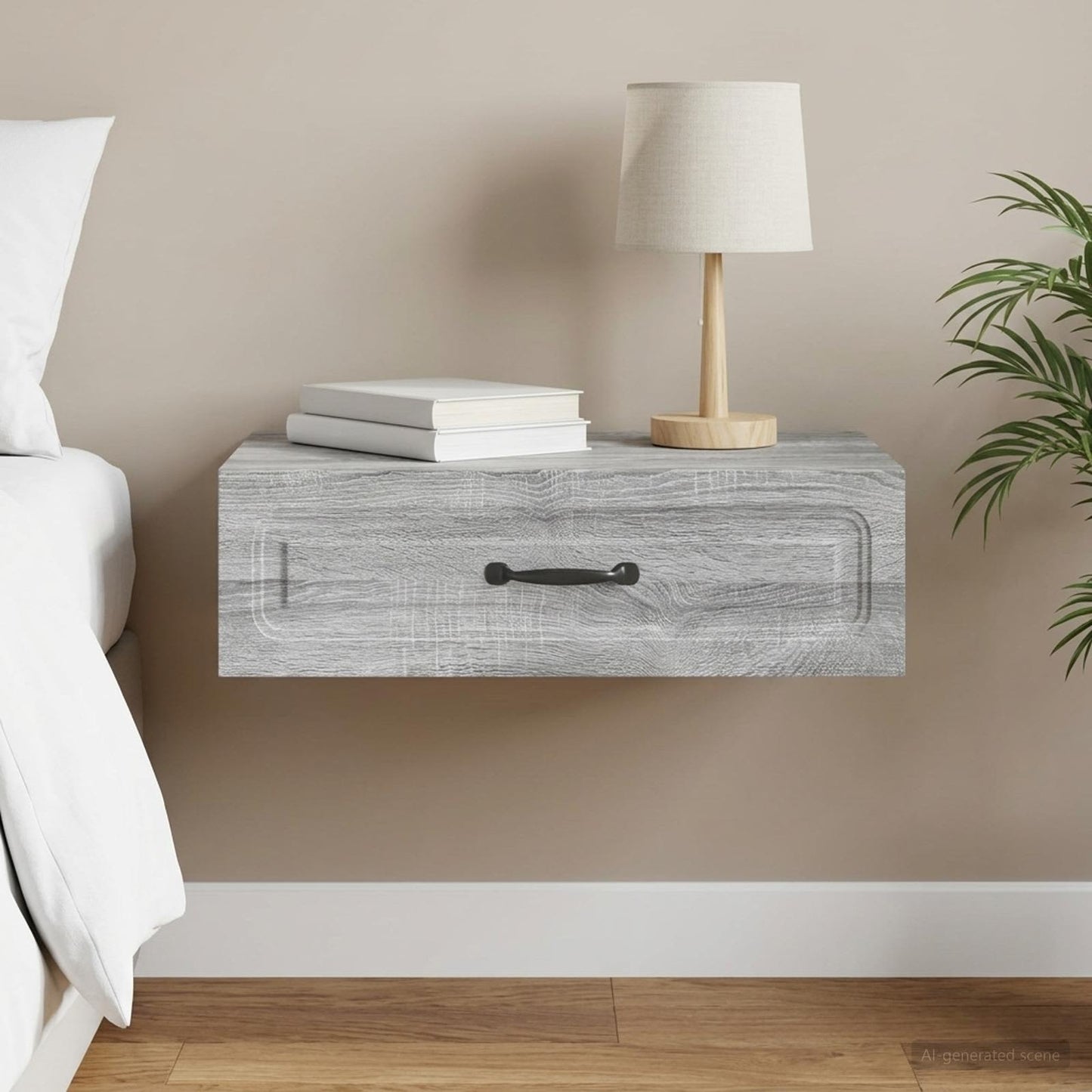 vidaXL Τραπεζάκι Τοίχου Γκρι Sonoma 59 x 34,5 x 17 εκ.