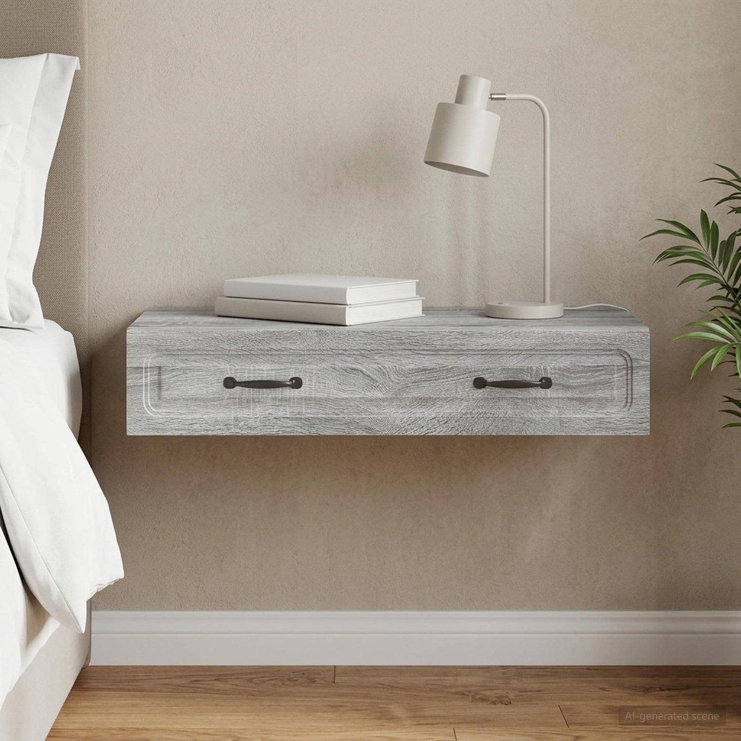 vidaXL Τραπεζάκι Τοίχου Γκρι Sonoma 87,5 x 34,5 x 17 εκ.